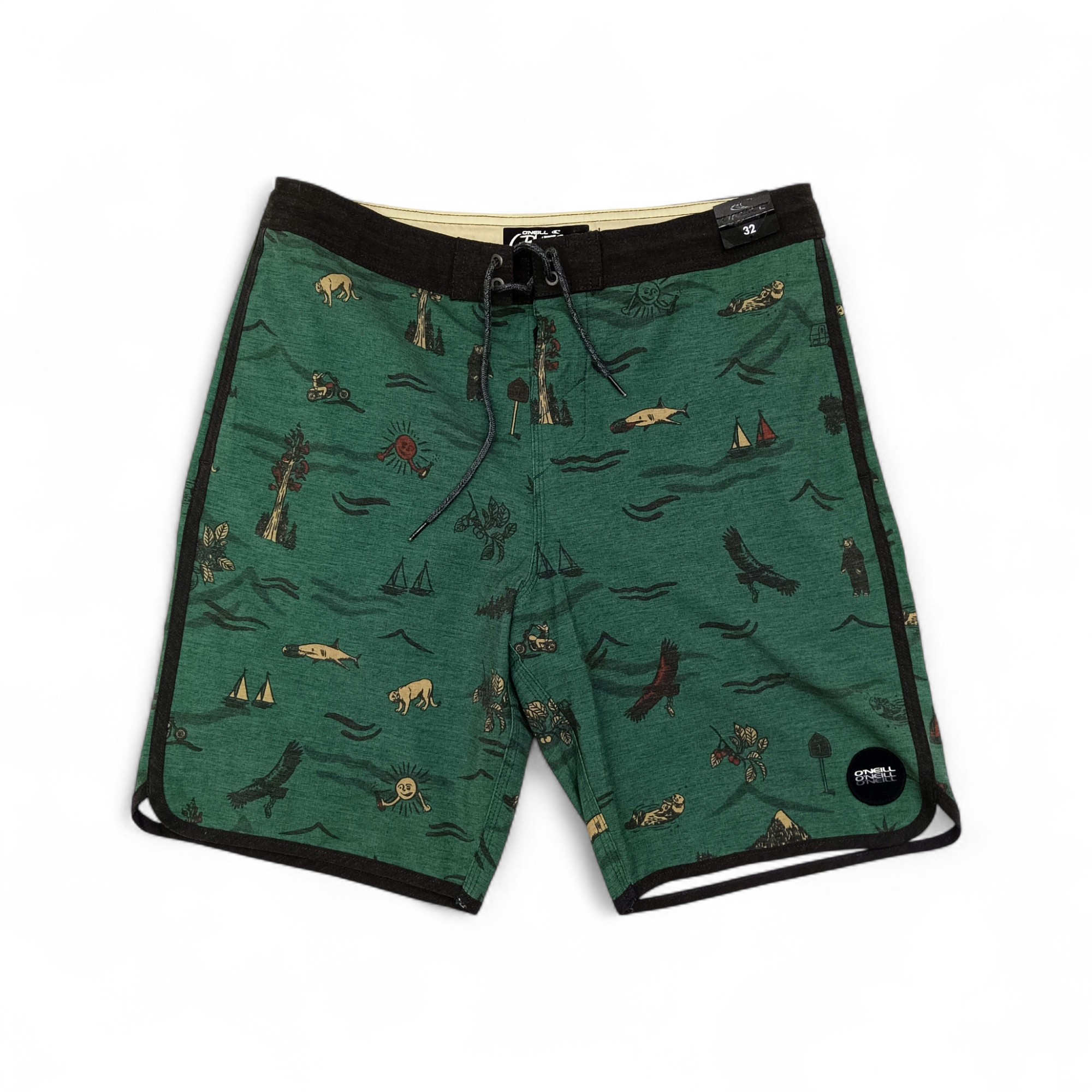 BOARDSHORTS TALLA 32 - COD65 - CRUZERS - VERDE MUÑEQUITOS