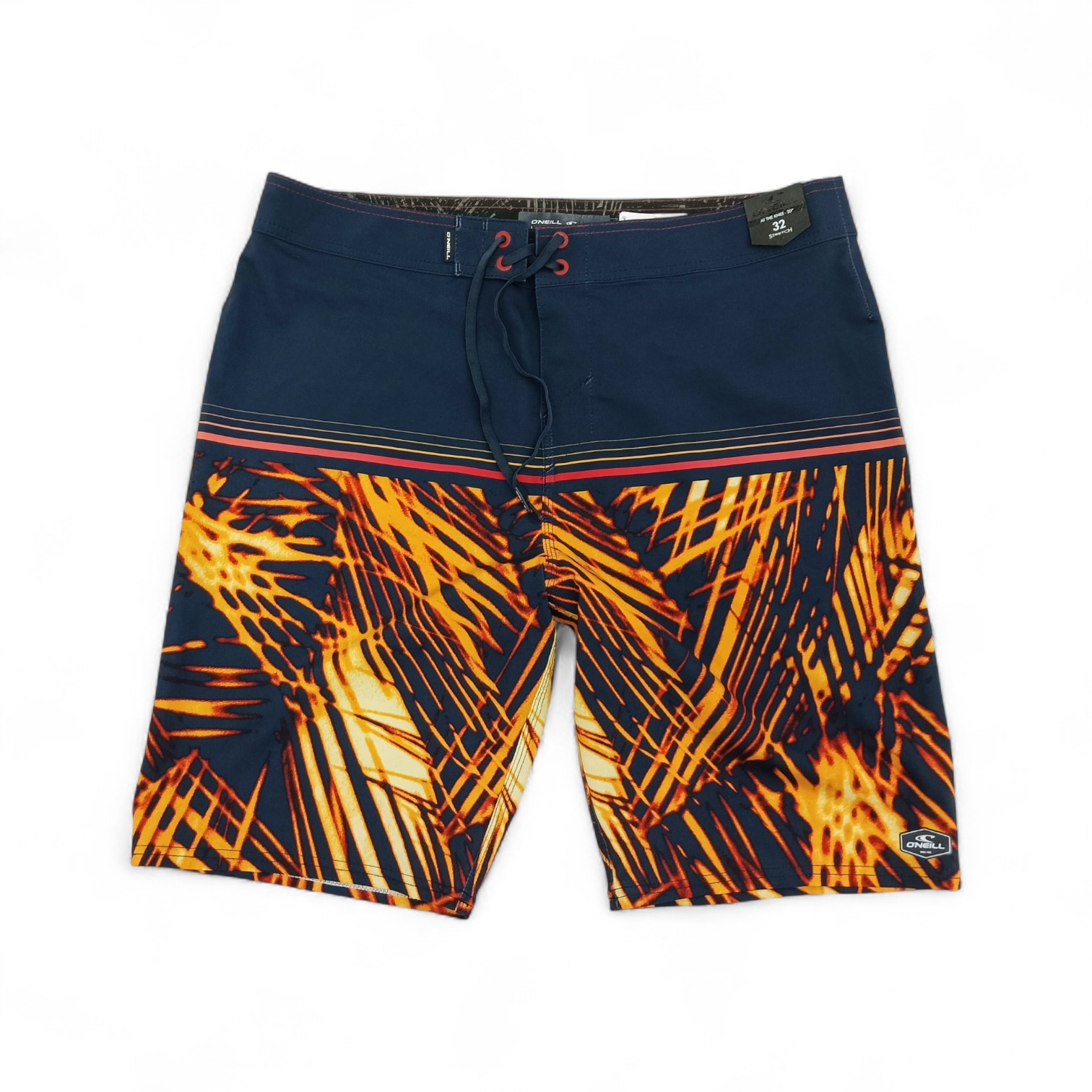 BOARDSHORTS TALLA 32 - COD65 - HYPERFREAK -  AZUL MAR. NARANJA PALM RAYA ROJA