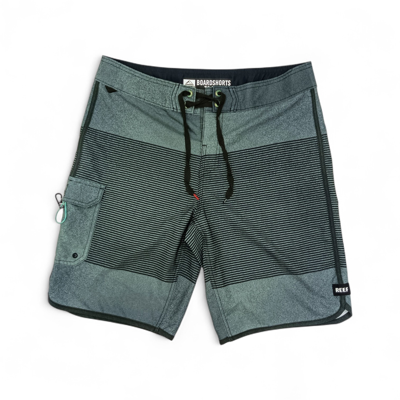BOARDSHORTS TALLA 32 - COD81 - TO TRIP ON -TURQUESA VERDOSO NEGRO RAYA