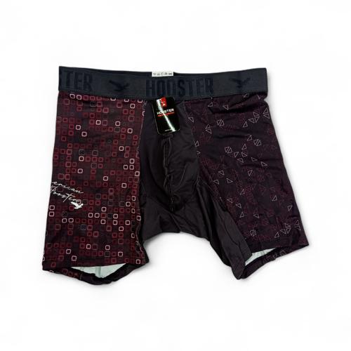 BOXER TALLA M - HS41 - LICRA FIT - MORADO/CUADROS Y TRIANGULOS
