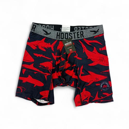 BOXER TALLA S - HS41 - LICRA FIT - NEGRO/ROJO/TIBURONES