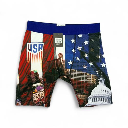 BOXER TALLA M - HS41 - LICRA FIT - USA/AZUL/BLANCO/ROJO/ESTRELLAS/EDIFICIOS