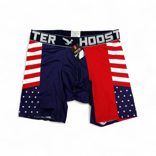 BOXER TALLA L - HS41 - LICRA FIT - AZUL/ROJO/FRANJAS Y ESTRELLAS BLANCAS