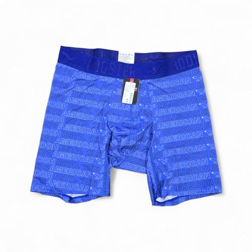 BOXER TALLA M - COD41 - LICRA FIT - AZUL/LETRAS BLANCAS Y NEGRAS