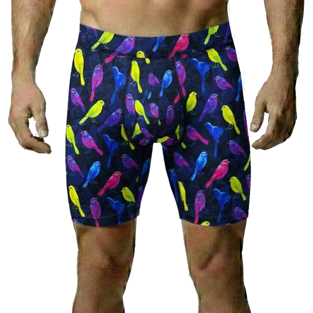 BOXER | LICRA FIT /ANIMALES | PAJAROS MULTICOLORES | ELASTIC FRESH | AZ. M/AM | HOMBRE