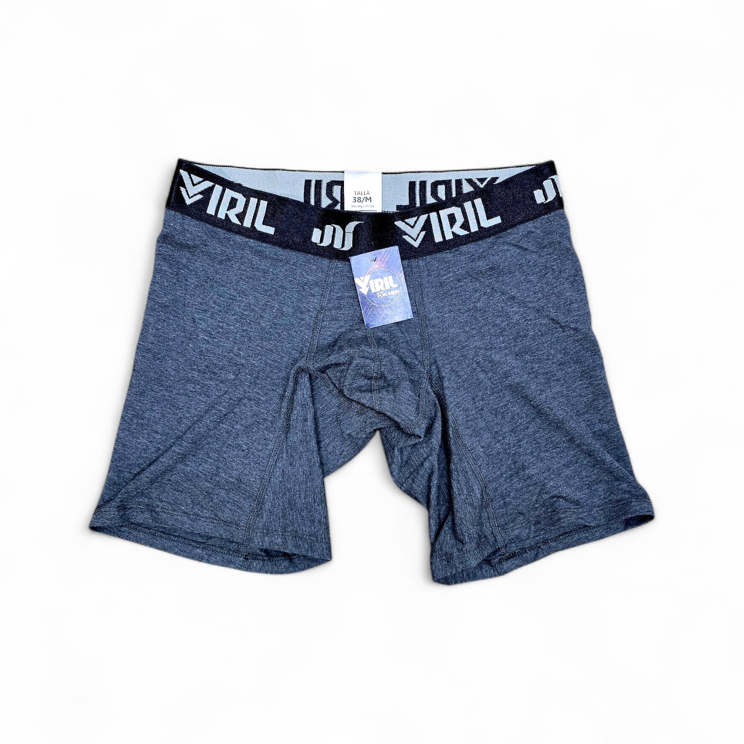 BOXER TALLA 2XL - ALGODÓN - COD111 - BASIC COLOR - ALGODÓN LLANO - PLOMO/ELASTICO NEGRO - LETRAS GRIS
