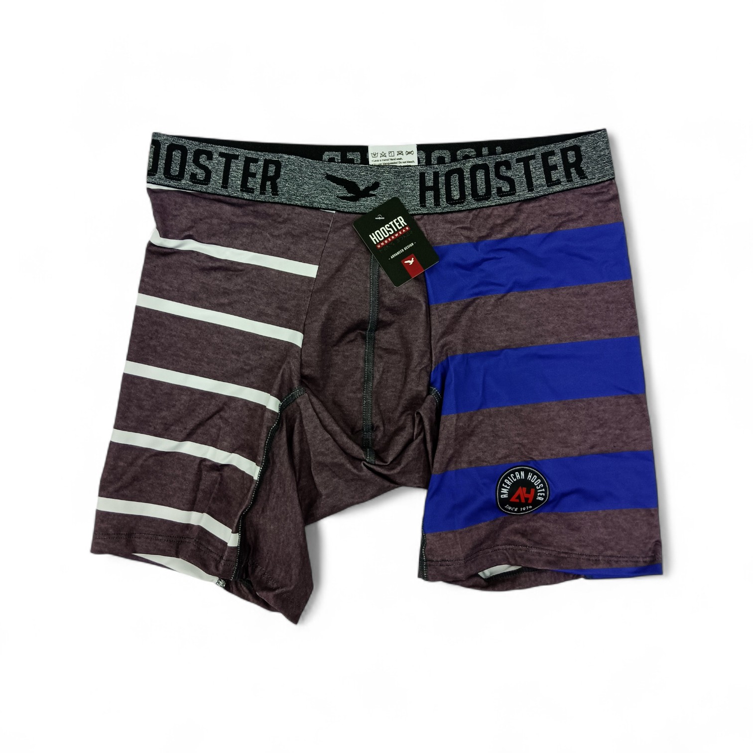 BOXER TALLA L - COD41 - LICRA FIT - GRIS/AZUL/RAYAS BLANCAS