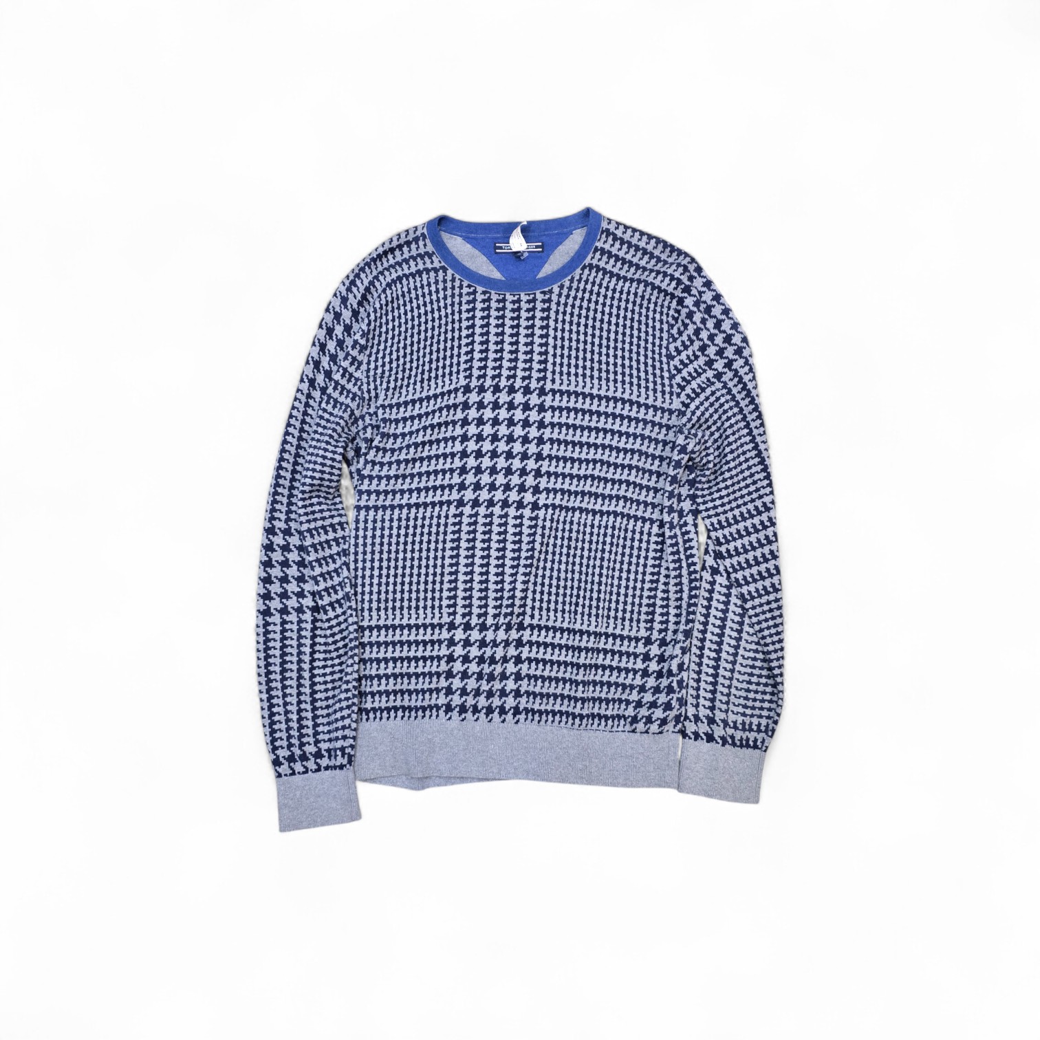 BUZO TALLA M - RF - COD30 - FAL16 - SWEATER BASIC - GRIS/AZUL MAR.
