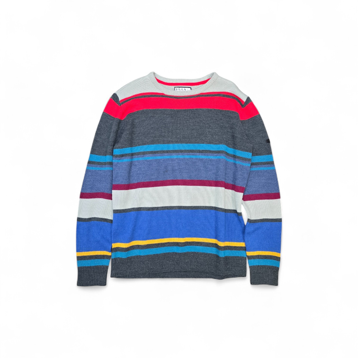 BUZO TALLA XL - RF - COD1 - 757 BASIC - SWEATER BASIC - PLOMO/NARJ (RAYAS)