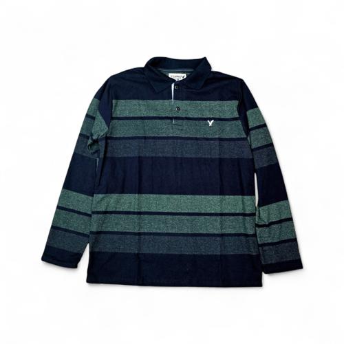 BUZO TALLA L - RF - COD163 - RAYAS - CUELLO FRANCES - AZUL M. / VERDE