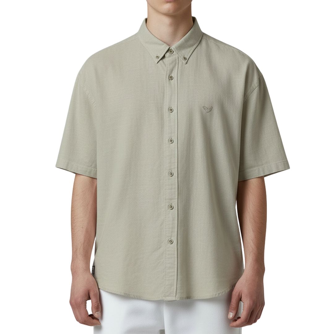 CAMISA MANGA CORTA | LLANO | LINO / REGULAR F. | MILAN | BG. O | HOMBRE