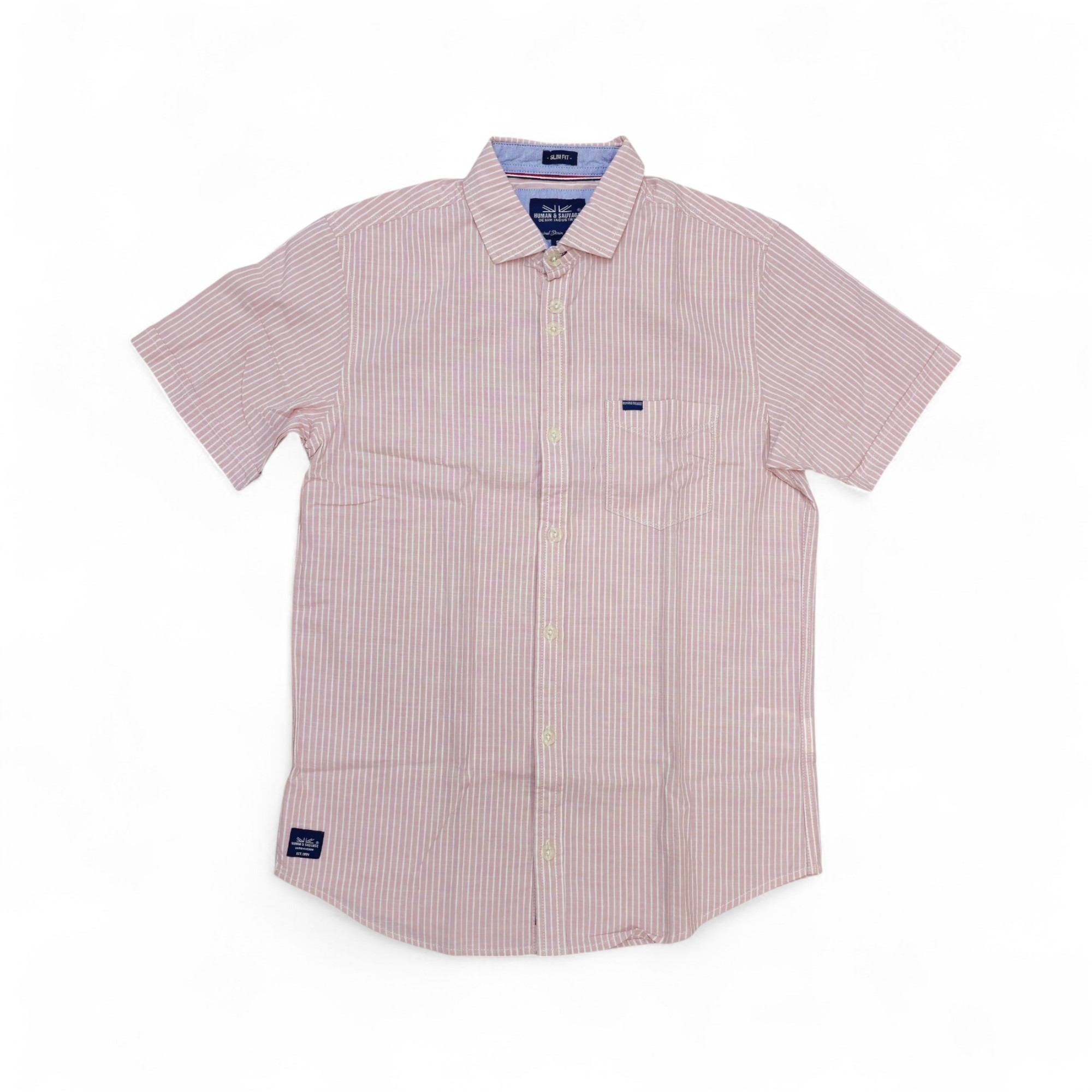 CAMISA MANGA CORTA TALLA 2XL - HUM11 - CMC0022 - ROSADO RAYAS BL