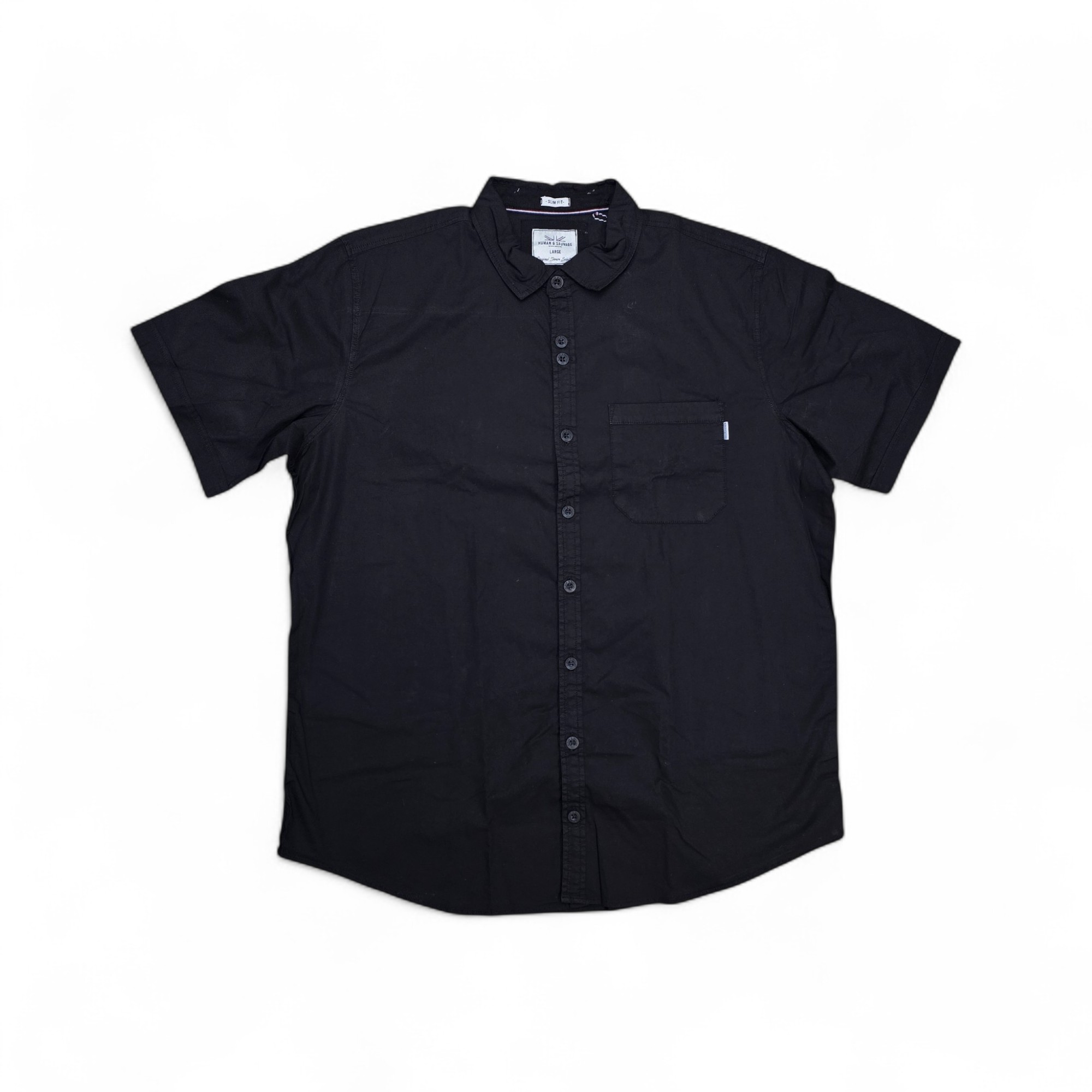 CAMISA MANGA CORTA TALLA 2XL - HUM11 - CMC032-02 - NEGRO