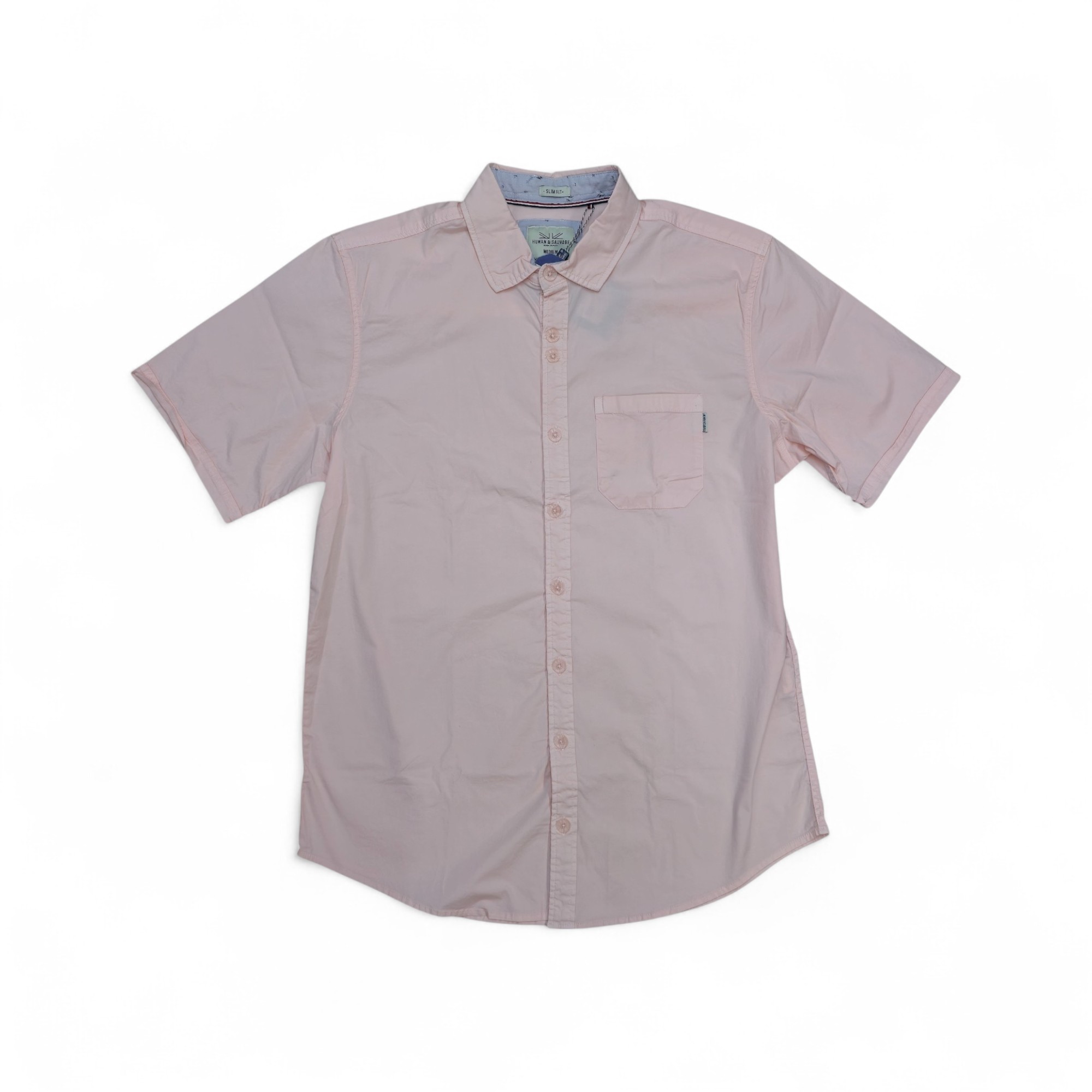 CAMISA MANGA CORTA TALLA 2XL - RF - COD11 - POPELYN LICRA - CUELLO FRANCES BASIC  STYLE - PALO ROSA
