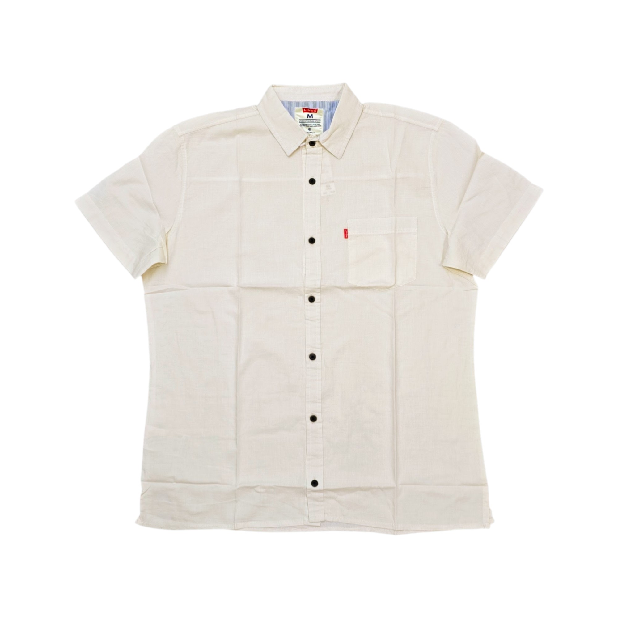 CAMISA MANGA CORTA TALLA 2XL - RF - COD45 - CLASSIC DEFAULT - CUELLO FRANCES BASIC - BEIGE
