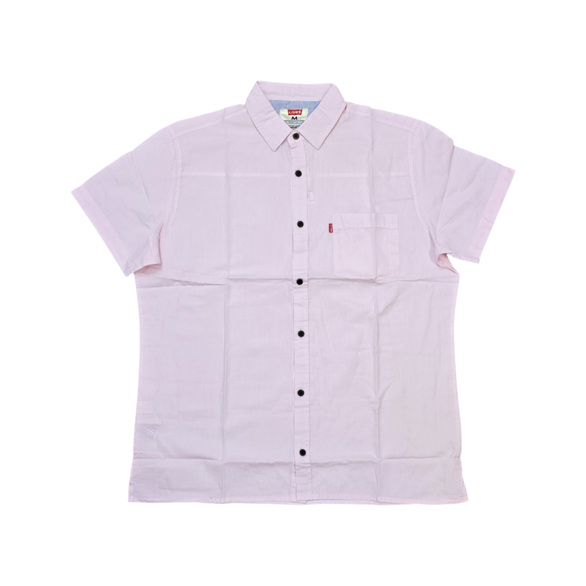 CAMISA MANGA CORTA TALLA 2XL - RF - COD45 - CLASSIC DEFAULT - CUELLO FRANCES BASIC - ROSADO