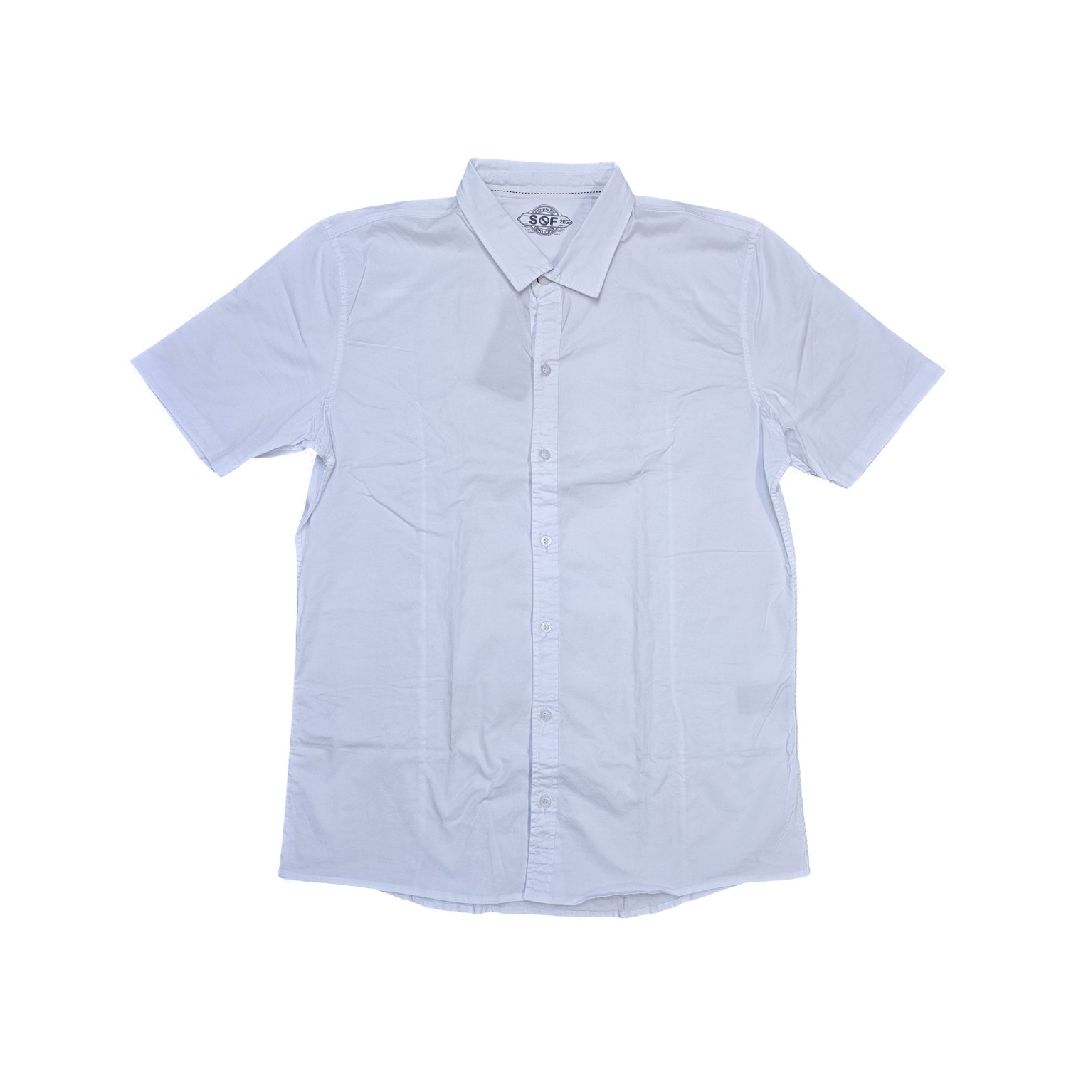 CAMISA MANGA CORTA TALLA 2XL - COD36 - CUELLO FRANCES - BLANCO