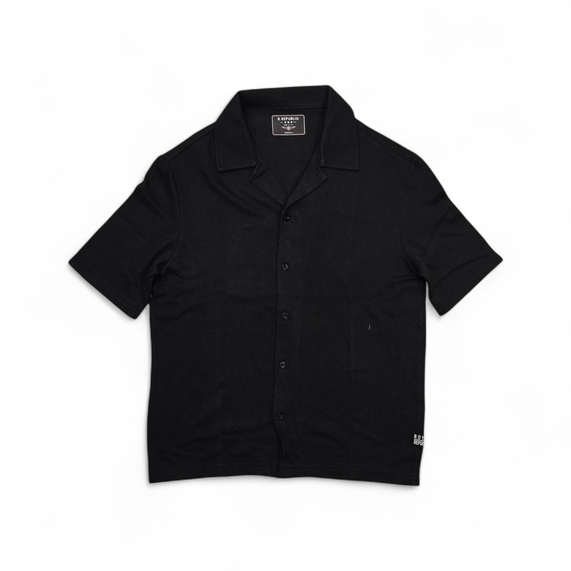 CAMISA MANGA CORTA TALLA 2XL - UB - COD25 - REG. FIT /H04 - TEXTURE BASIC - 2 - NEGRO
