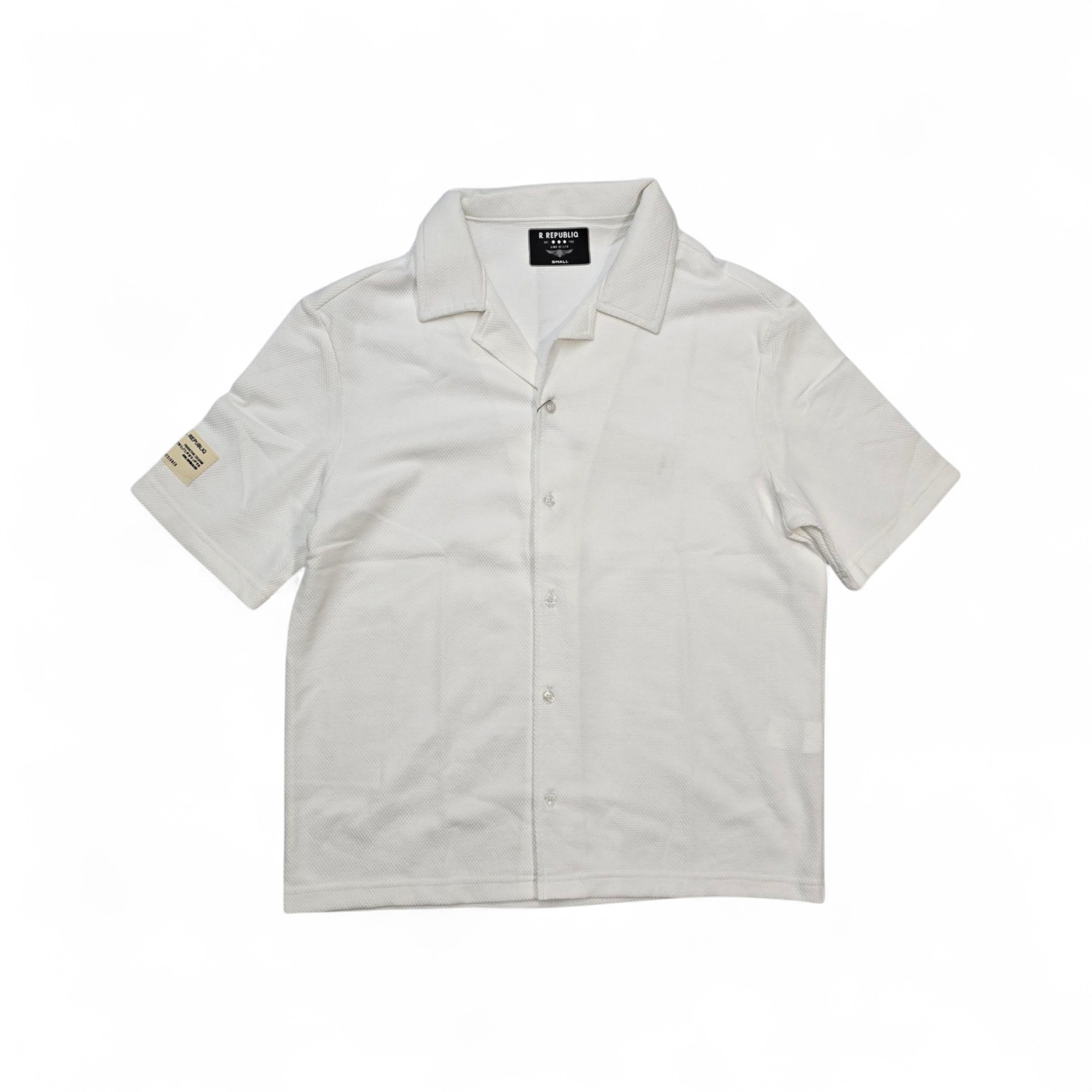CAMISA MANGA CORTA TALLA 2XL - UB - COD25 - REG. FIT /H06 - TEXTURE BASIC - 2 - BLANCO