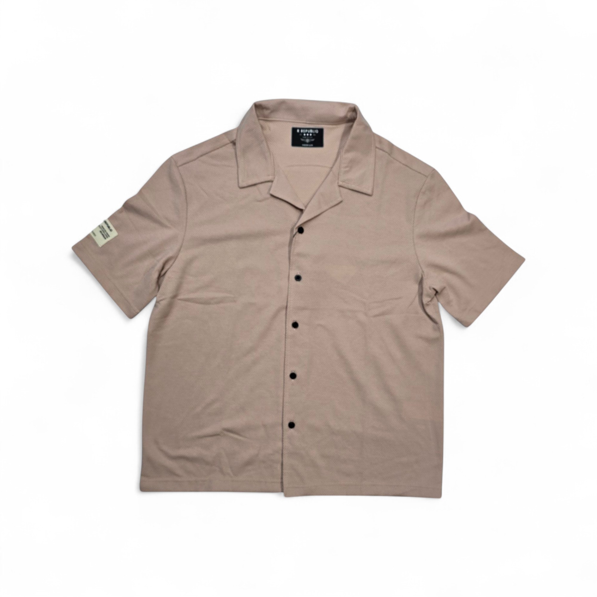 CAMISA MANGA CORTA TALLA 2XL - UB - COD25 - REG. FIT /H06 - TEXTURE BASIC - 2 - PALO ROSA
