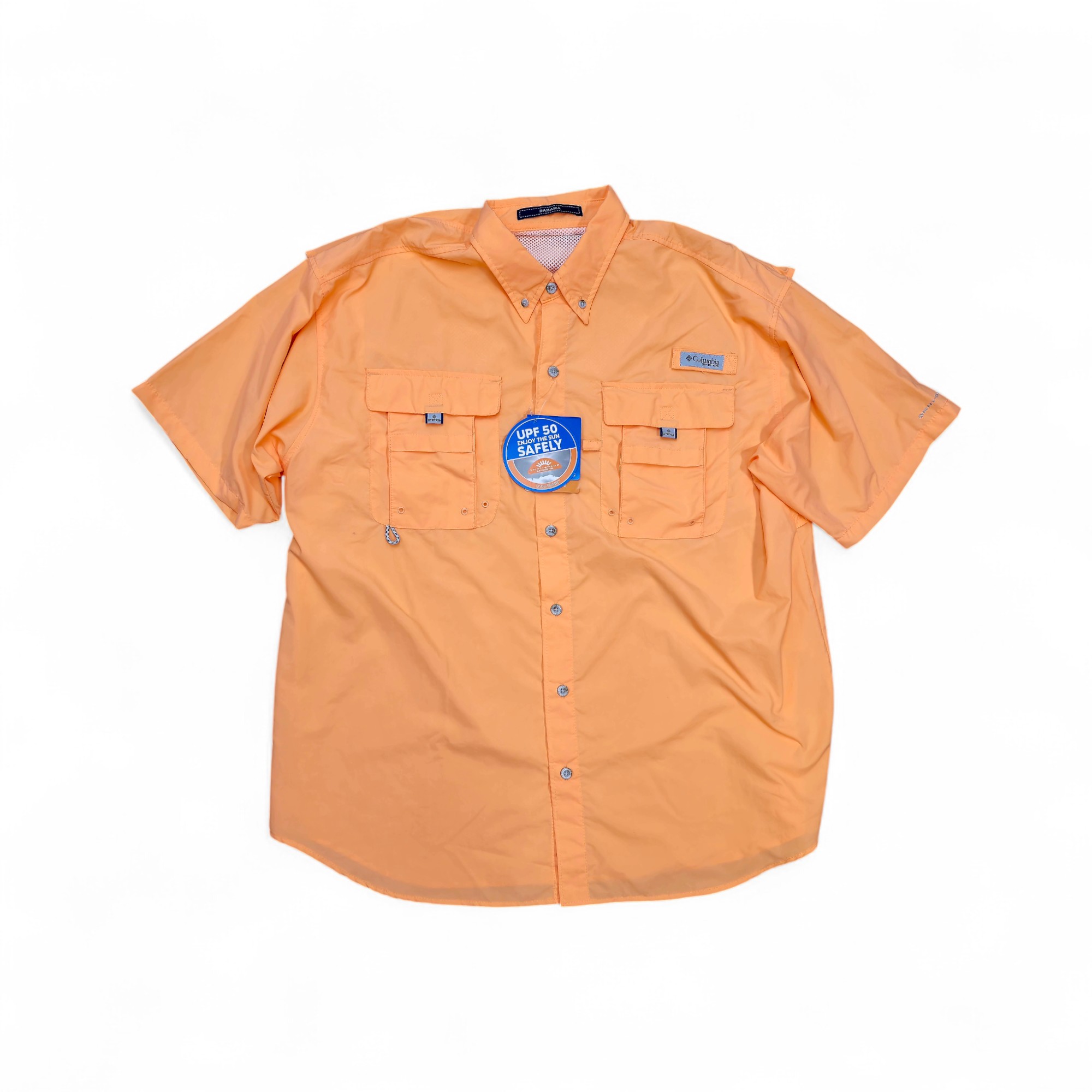 CAMISA MANGA CORTA TALLA L - DP - COD71 - BAHAMA - OMNI-SHADE - NARANJA NEON