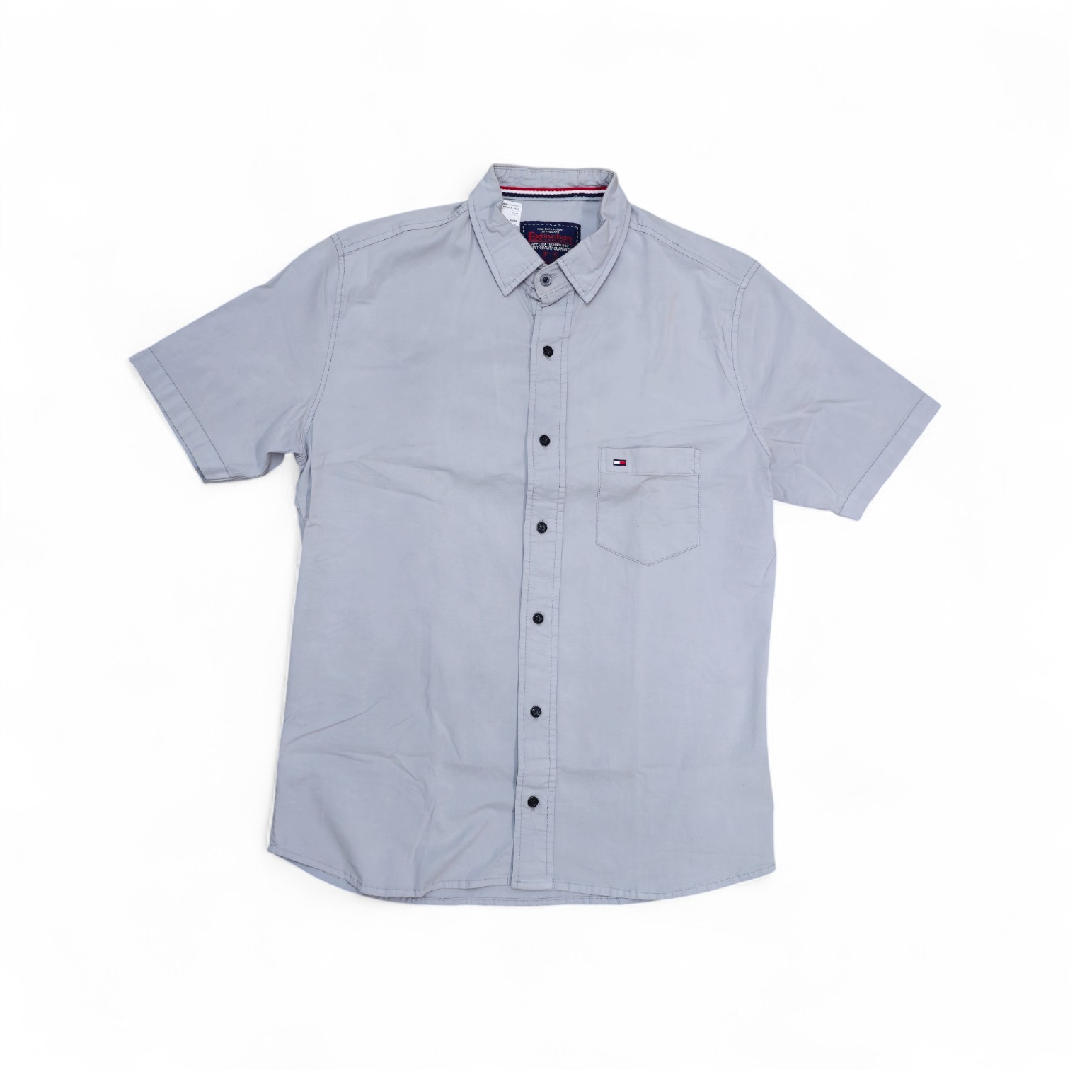 CAMISA MANGA CORTA TALLA L - EXTINCTION - CUELLO FRANCES - VERDE OSC