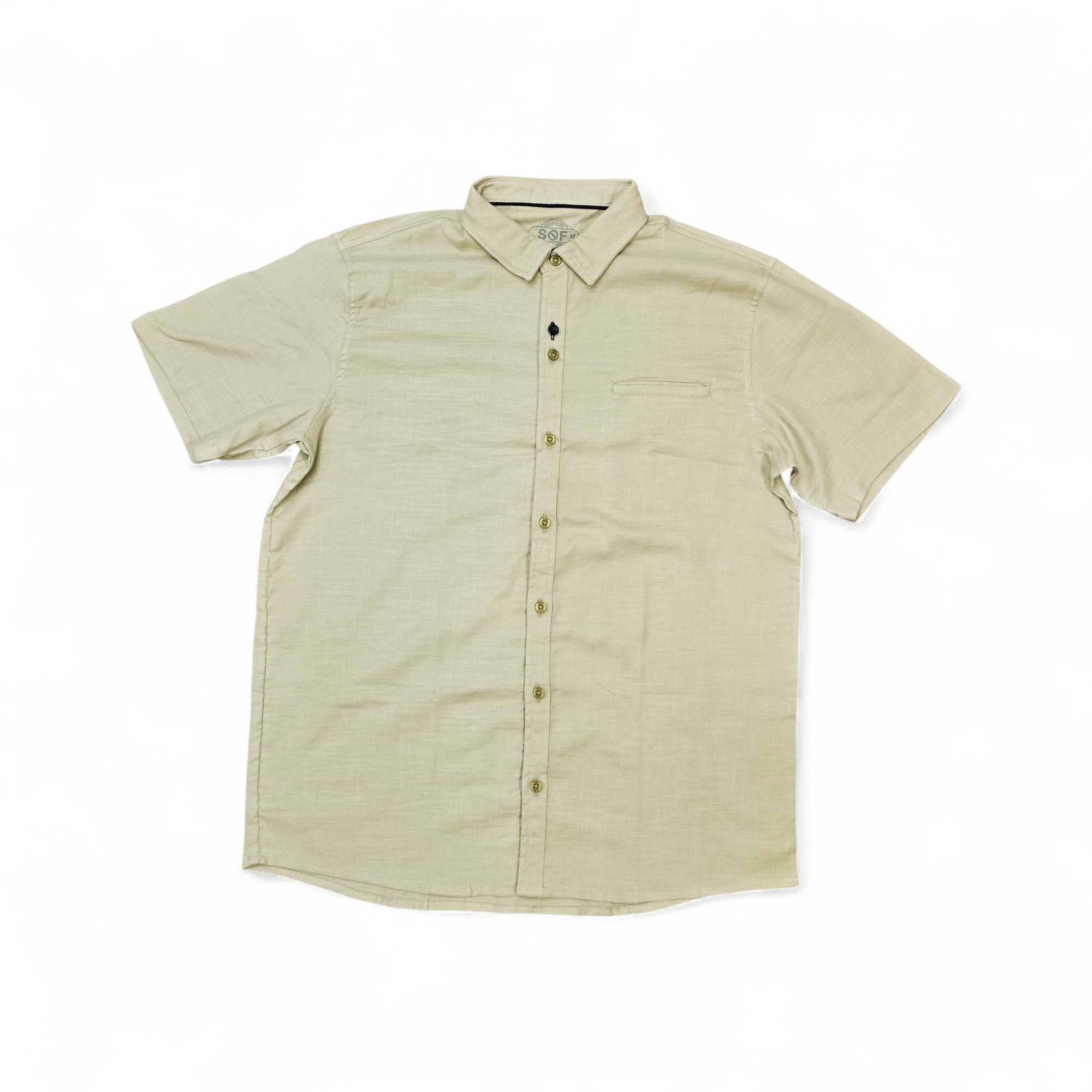 CAMISA MANGA CORTA TALLA L - RF - COD36 - ERICK LINO - CUELLO FRANCES LINO BASIC - CAKI