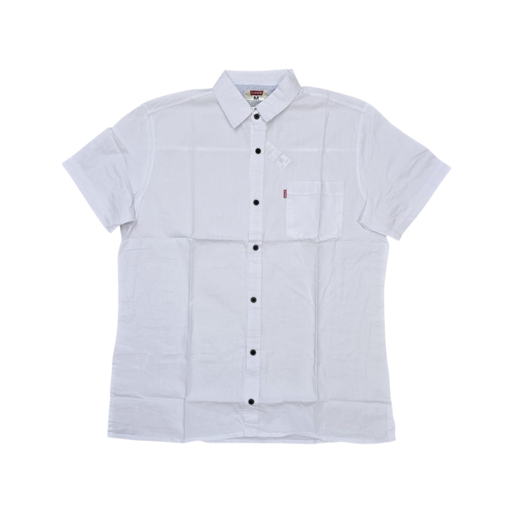CAMISA MANGA CORTA TALLA L - RF - COD45 - CLASSIC DEFAULT - CUELLO FRANCES BASIC - BLANCO