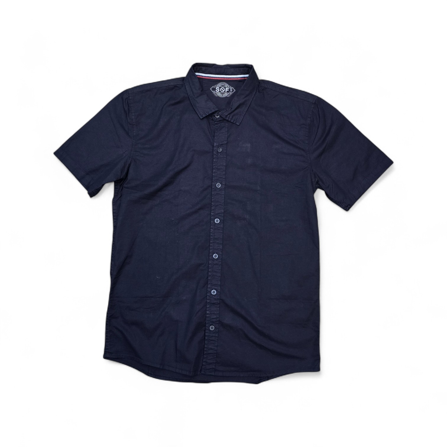 CAMISA MANGA CORTA TALLA L - COD36 - CUELLO FRANCES - AZUL MARINO
