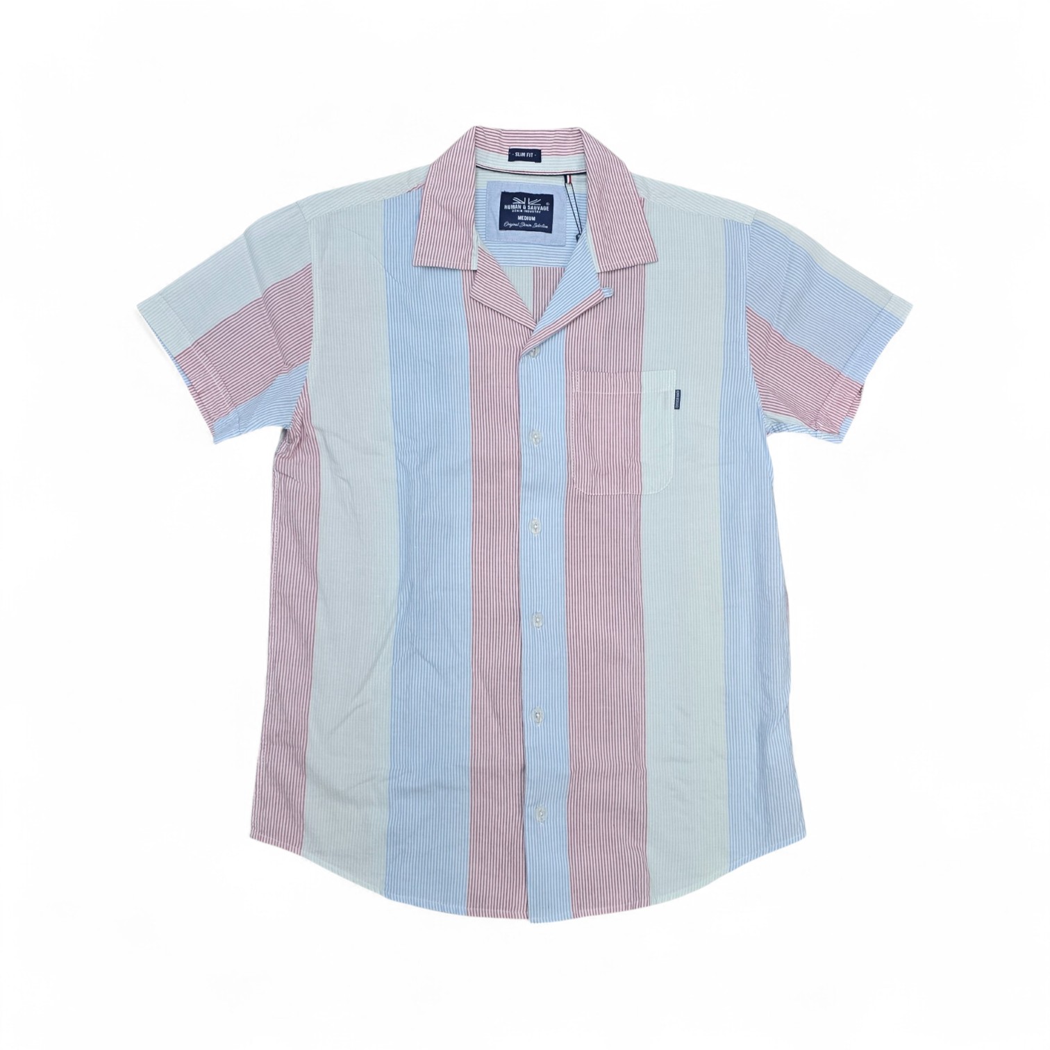 CAMISA MANGA CORTA TALLA M - HUM11 - CMC016-23359 - AZUL/ROJO/VERDE