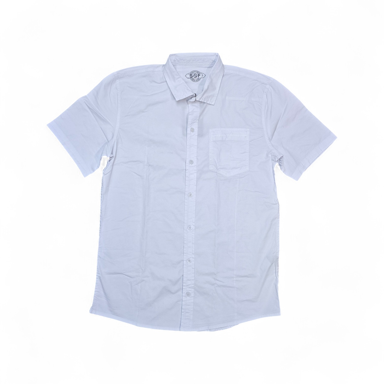 CAMISA MANGA CORTA TALLA M - RF - COD36 - JOSE1 - CUELLO FRANCES BASIC - BLANCO
