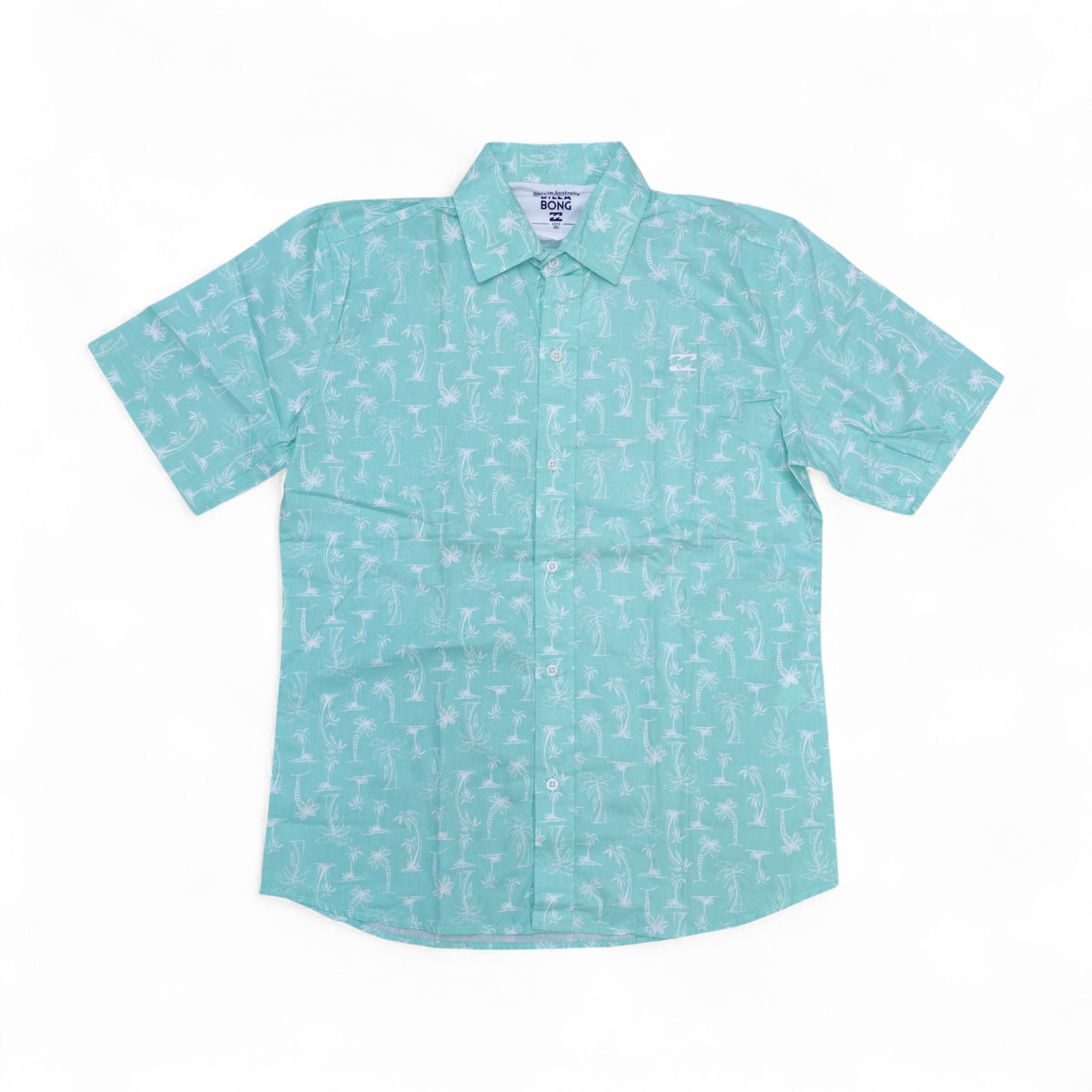 CAMISA MANGA CORTA TALLA S - BILLABONG - VERDE MENTA /BL - PALMERAS