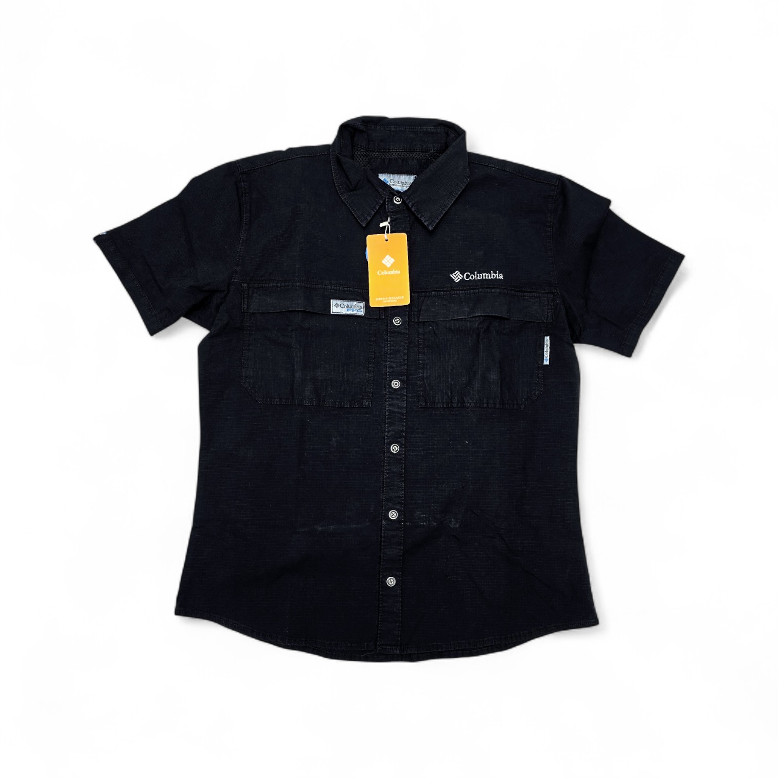 CAMISA MANGA CORTA TALLA S - RF - COD71 - PFG - OMNI / CUELLO FRANCES BASIC - NEGRO