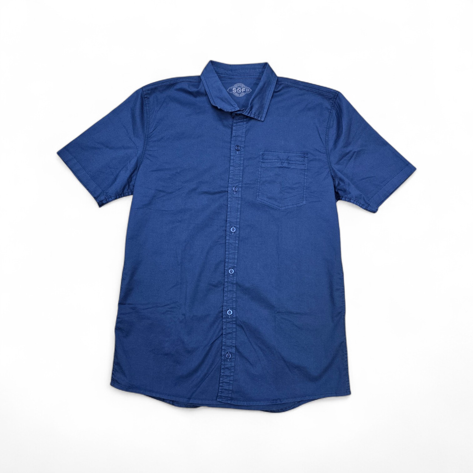 CAMISA MANGA CORTA TALLA XL - RF - COD36 - JOSE1 - CUELLO FRANCES BASIC - AZUL ACERO (BERING SEA 253-30%)