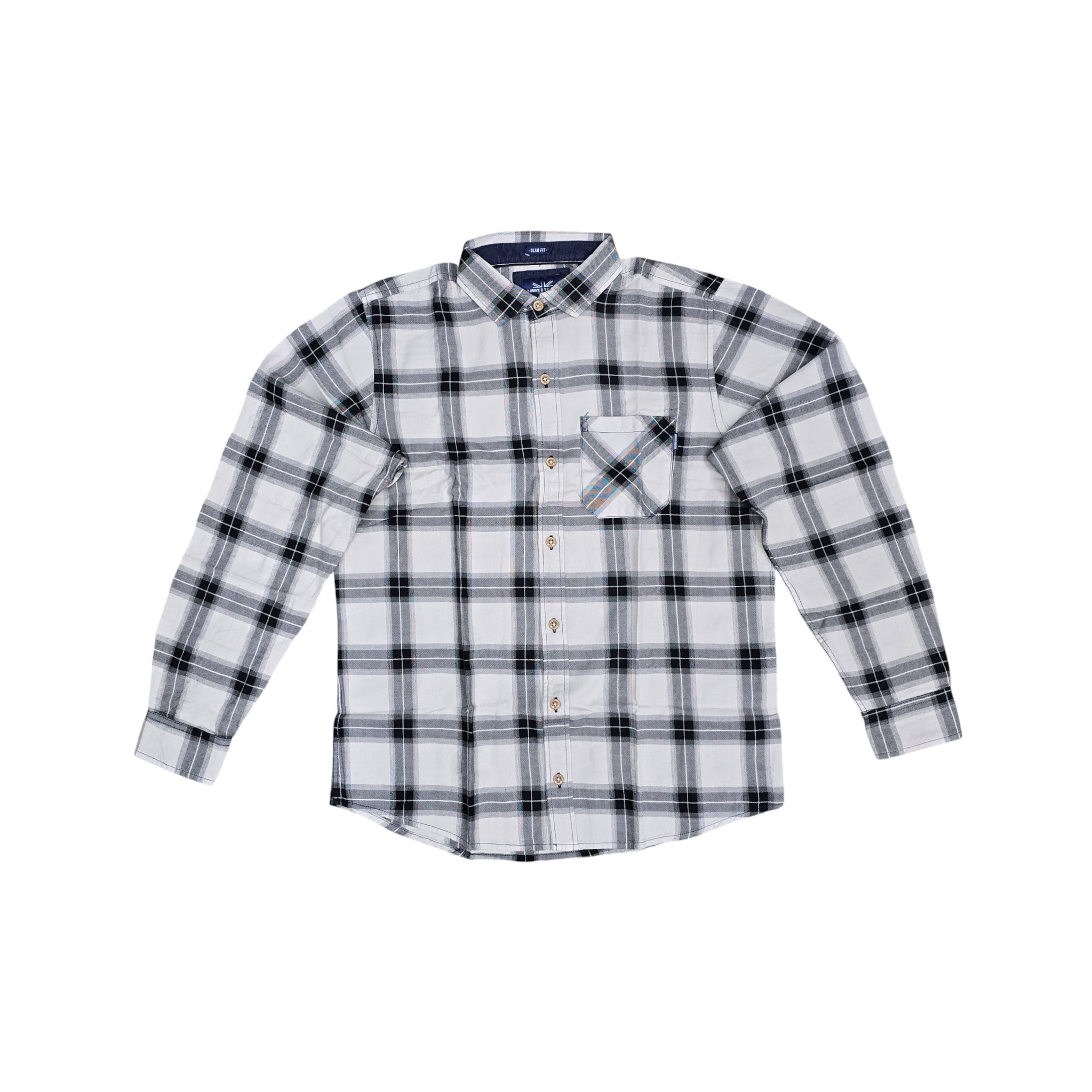 CAMISA MANGA LARGA | CUAD.& RAYAS | REGULAR F. | BG/NG | HOMBRE