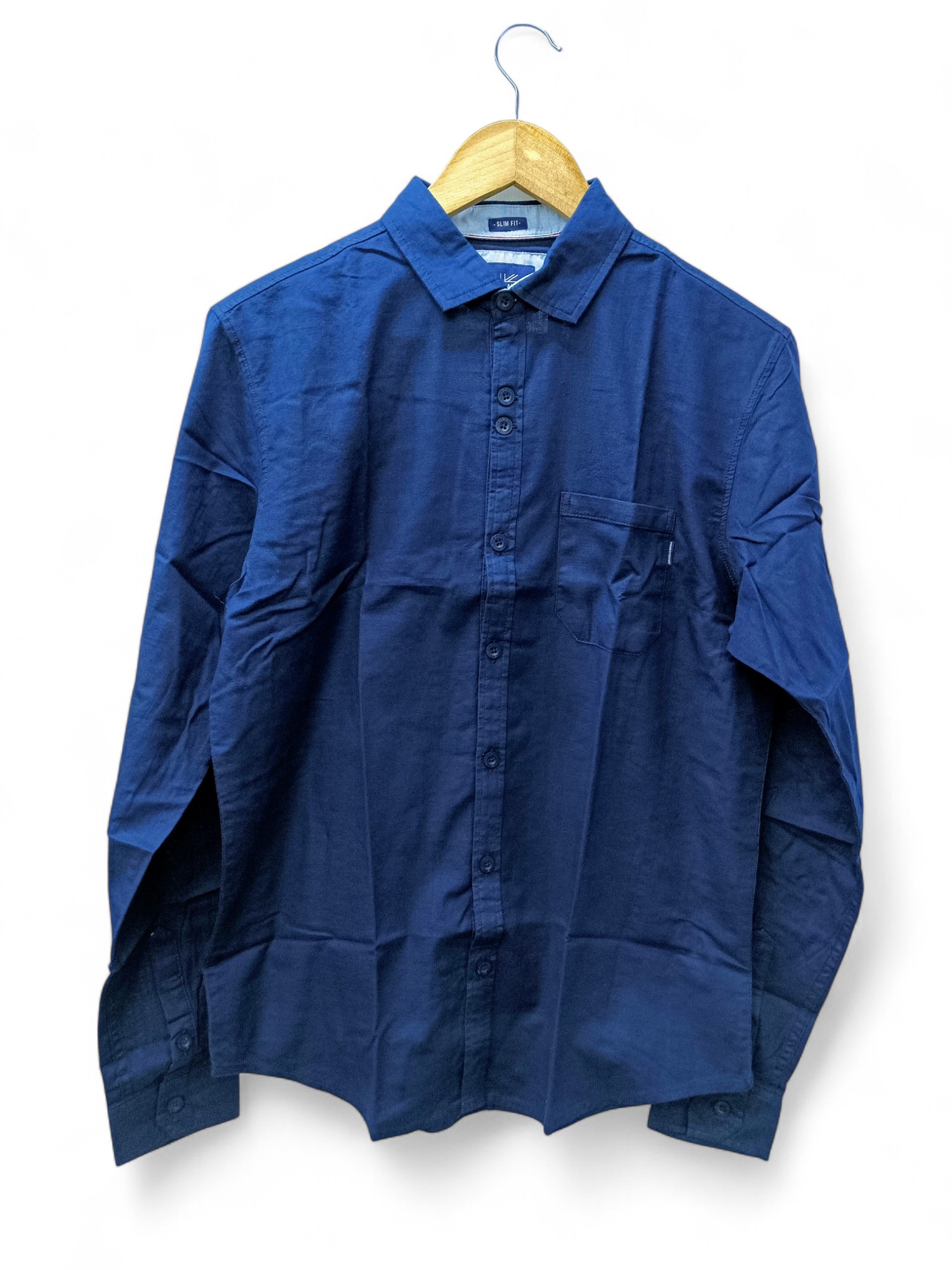 CAMISA MANGA LARGA TALLA 2XL - HUM11 - CUELLO FRANCES - AZUL MARINO