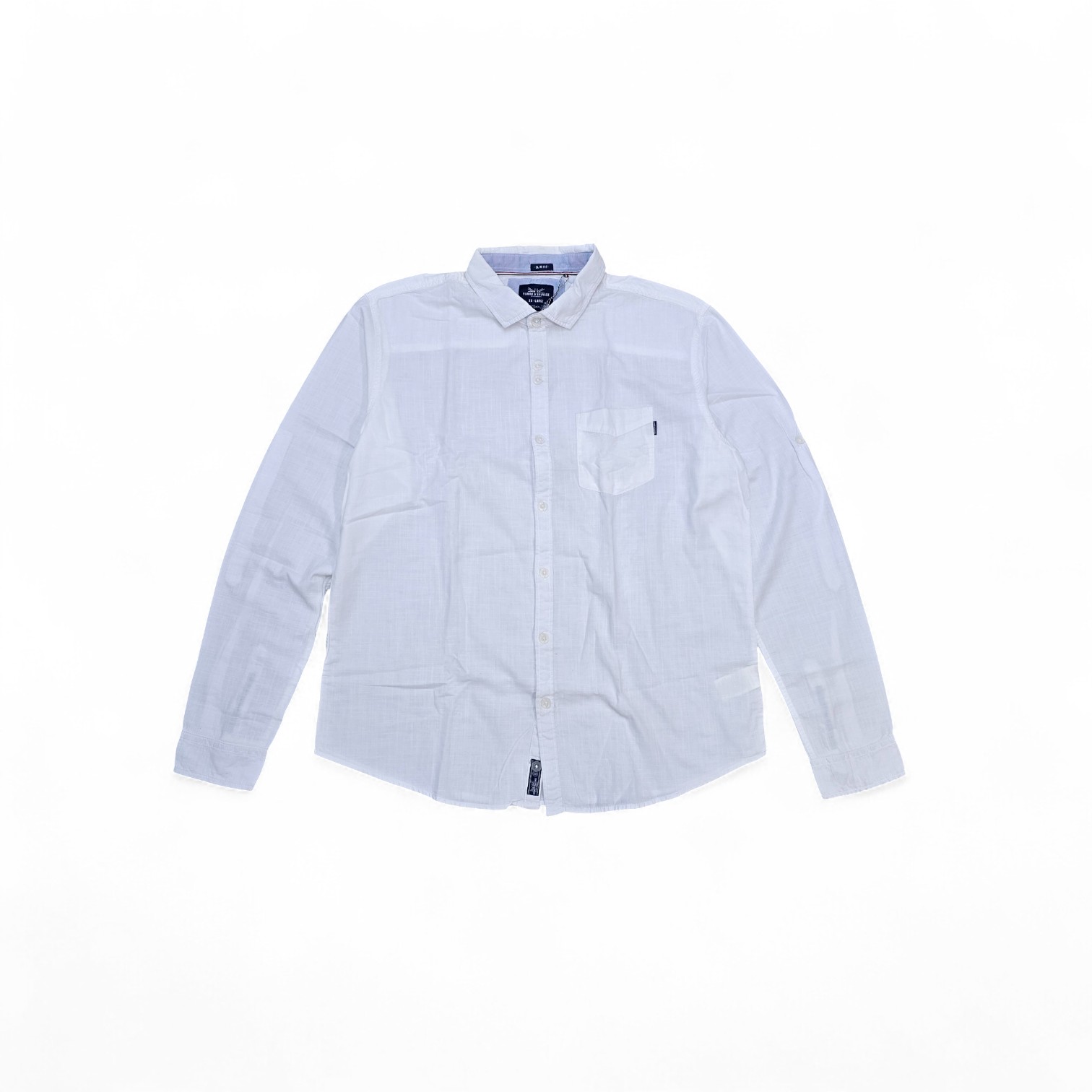 CAMISA MANGA LARGA TALLA 2XL - HUM11 - CUELLO FRANCES - BLANCO