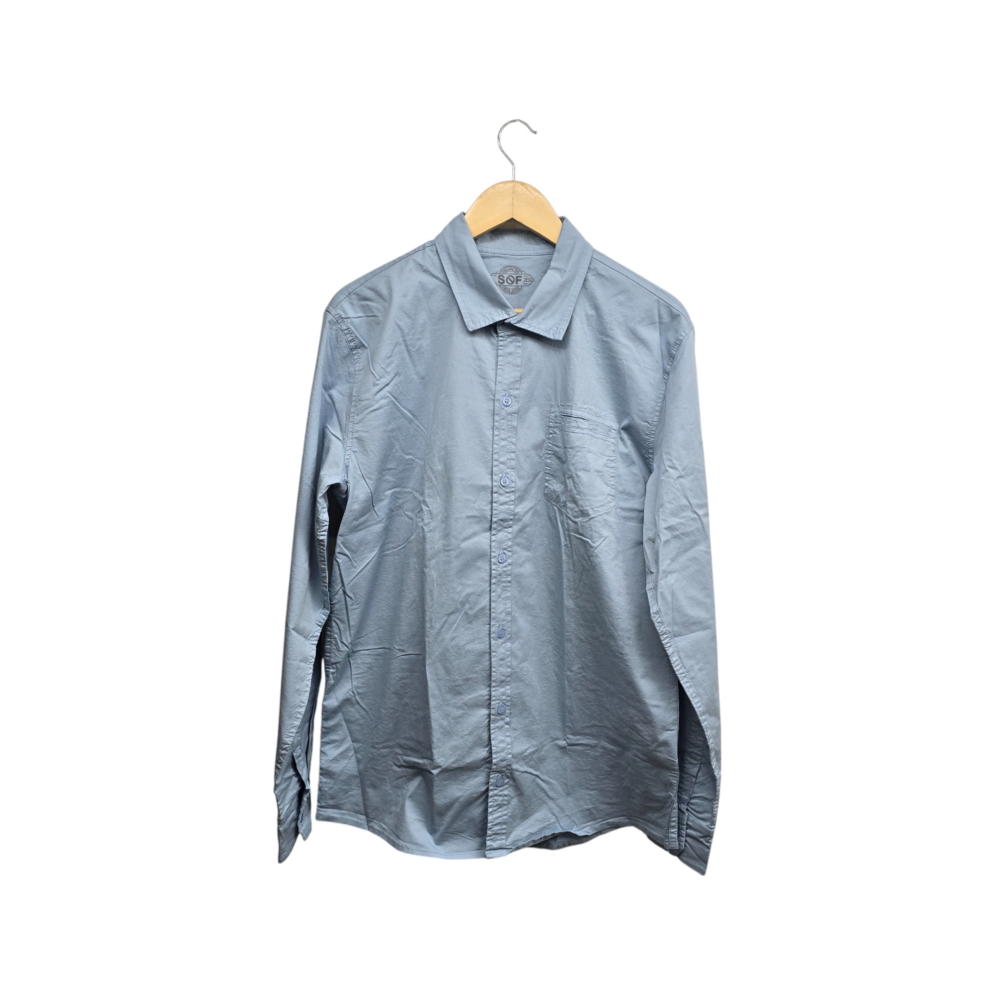 CAMISA MANGA LARGA TALLA 2XL - RF - COD36 - JOSE1 - CUELLO FRANCES BASIC - CELESTE (BLUE FOG 226)