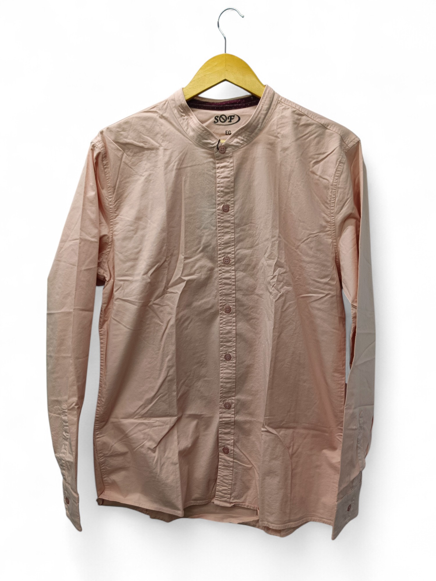 CAMISA MANGA LARGA TALLA 3XL - COD36 - CUELLO CHINO/MAO - ROSADA LLANA/CONCHOVINO