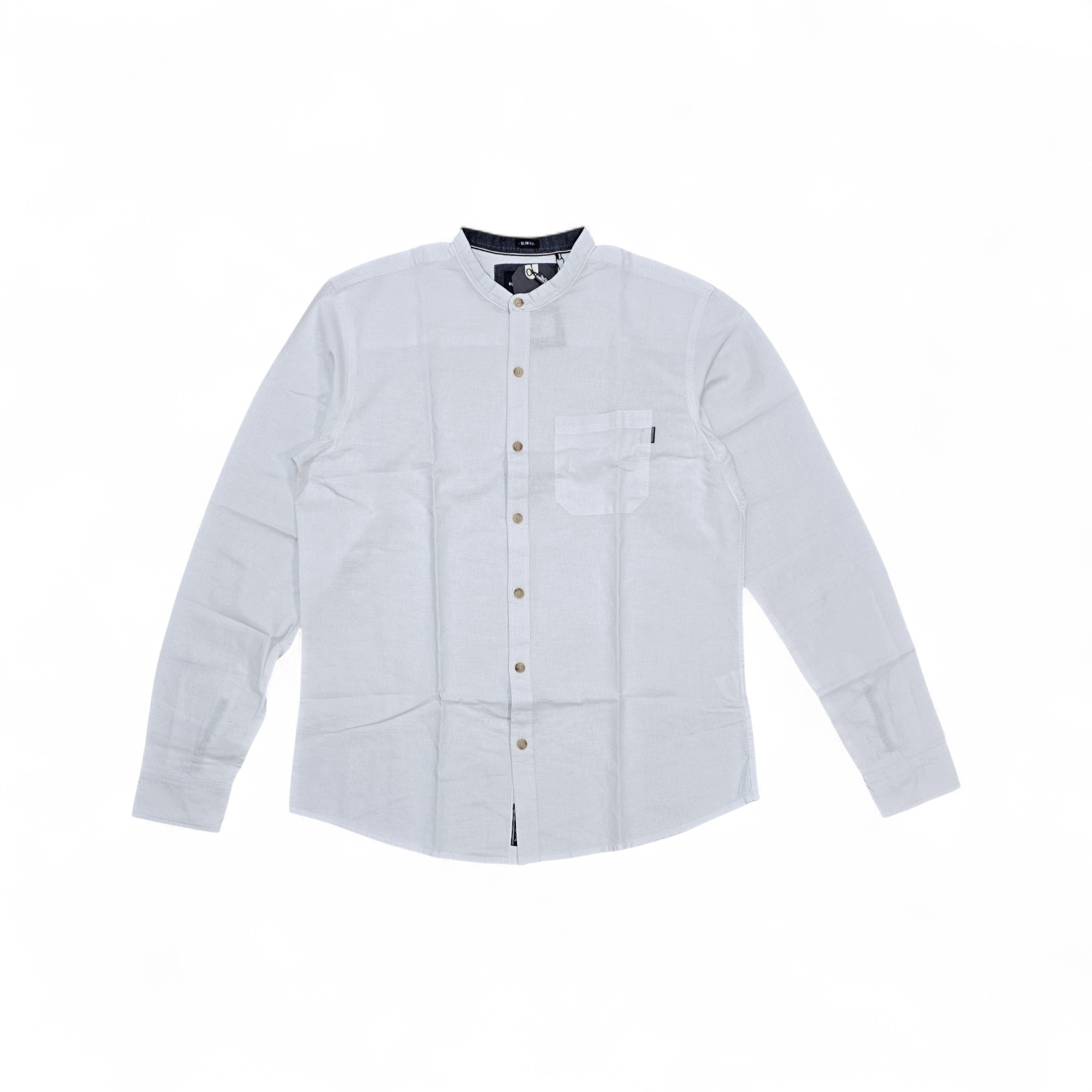 CAMISA MANGA LARGA TALLA L - RF - COD11 - CLASSIC DEFAULT - CUELLO CHINO/MAO - BLANCO