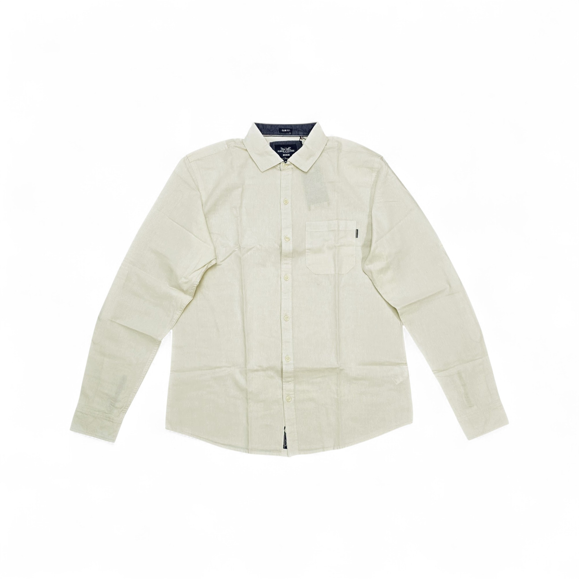 CAMISA MANGA LARGA TALLA L - RF - COD11 - CLASSIC DEFAULT - CUELLO FRANCES - BEIGE