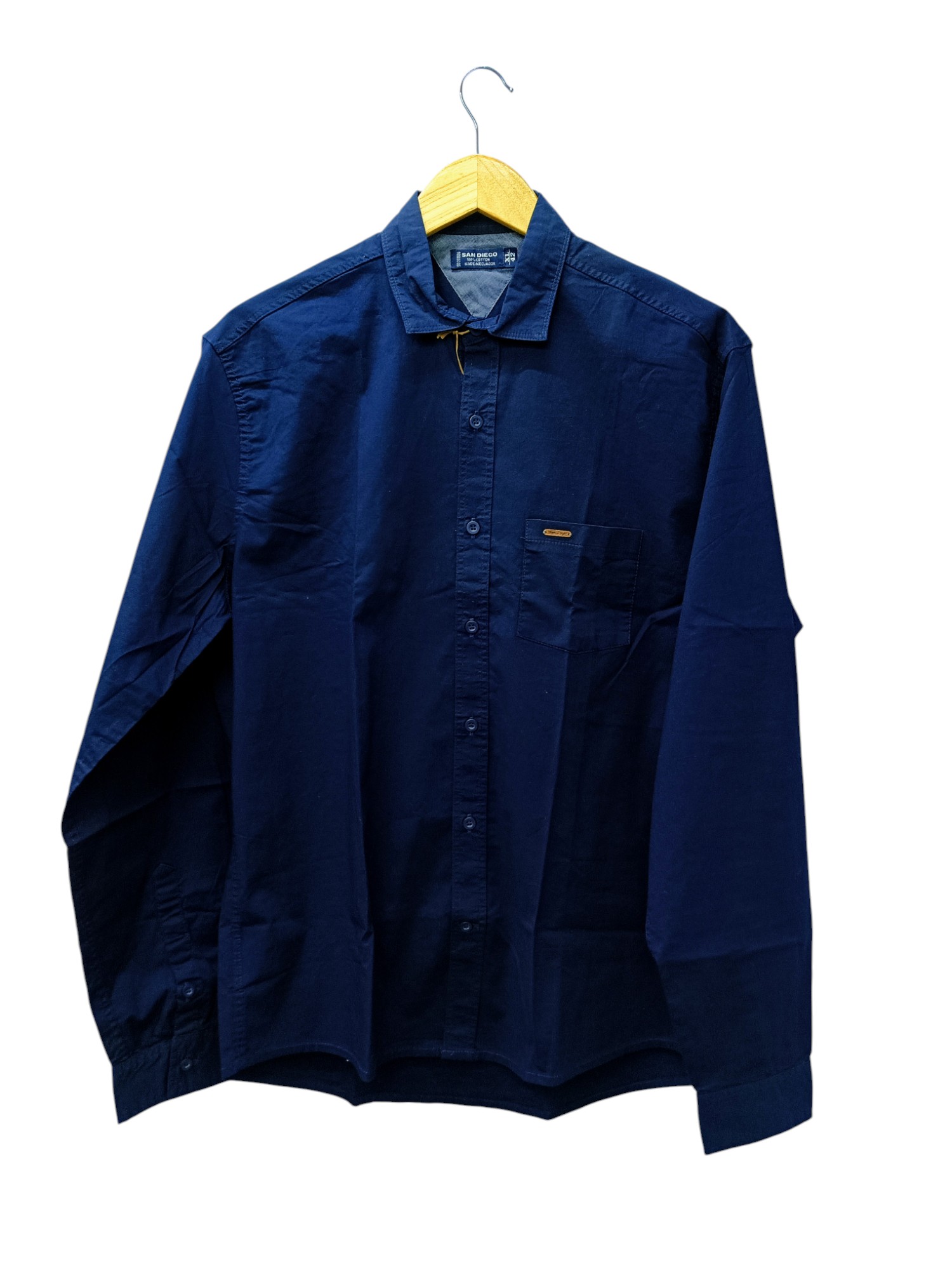 CAMISA MANGA LARGA TALLA L - SAN DIEGO - CUELLO FRANCES - AZUL MARINO CLARO