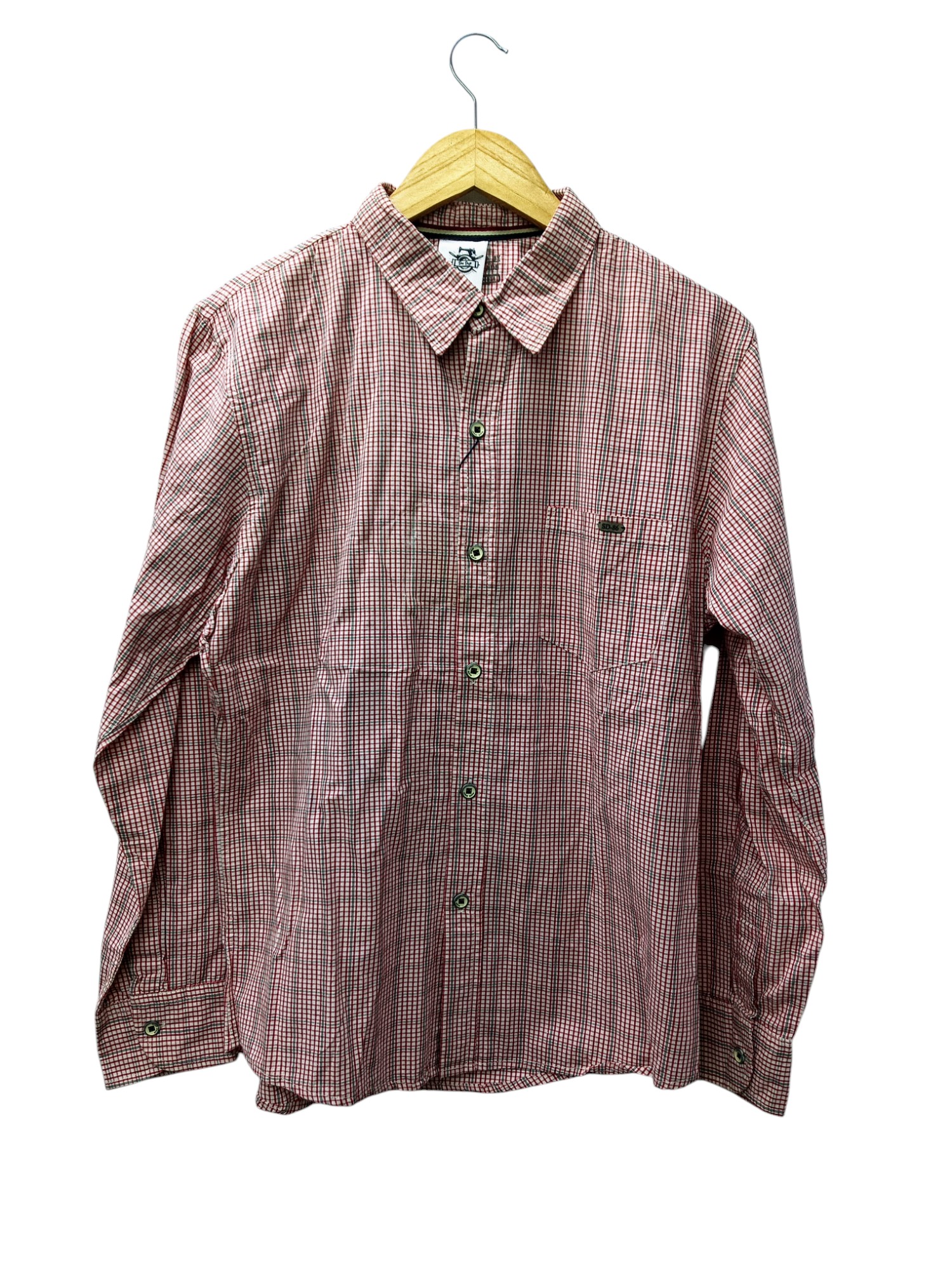 CAMISA MANGA LARGA TALLA L - SAN DIEGO - CUELLO FRANCES - ROJO/NEGRO CUADROS
