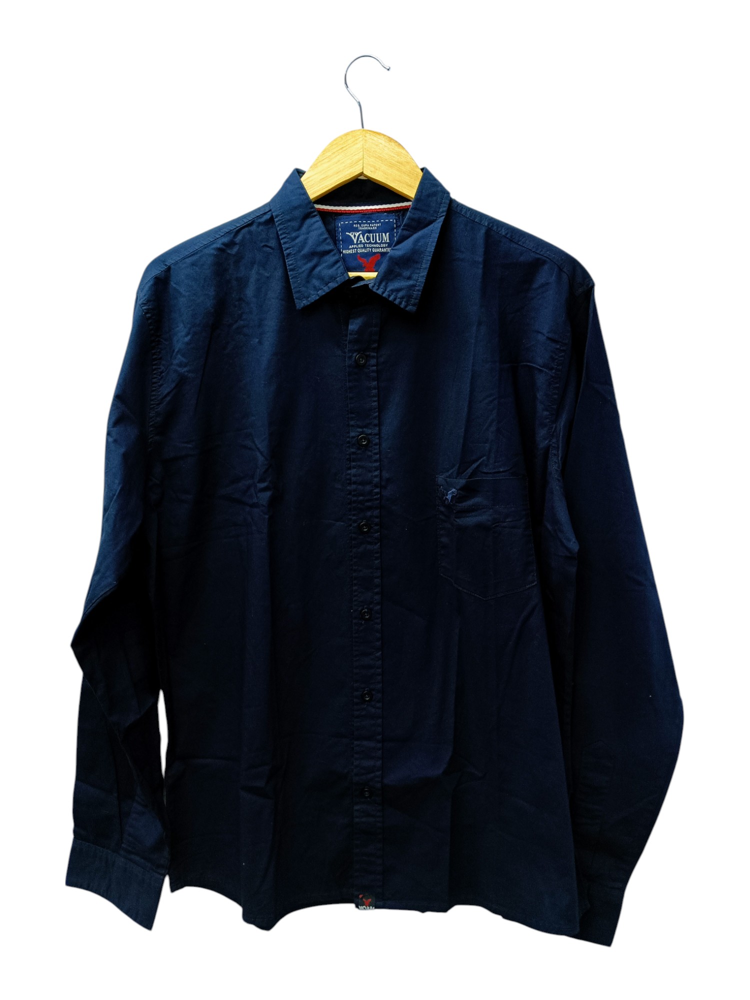 CAMISA MANGA LARGA TALLA L - VACUUM (GNL) - CUELLO FRANCES  - AZUL MARINO