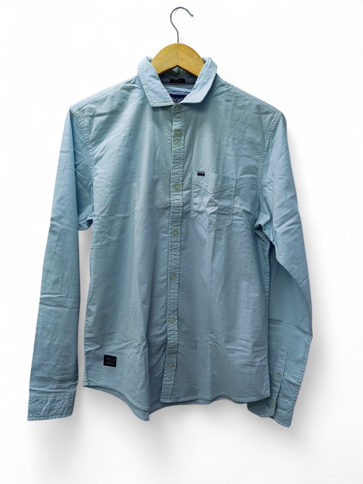 CAMISA MANGA LARGA TALLA M - HUM11 - CUELLO FRANCES - CELESTE