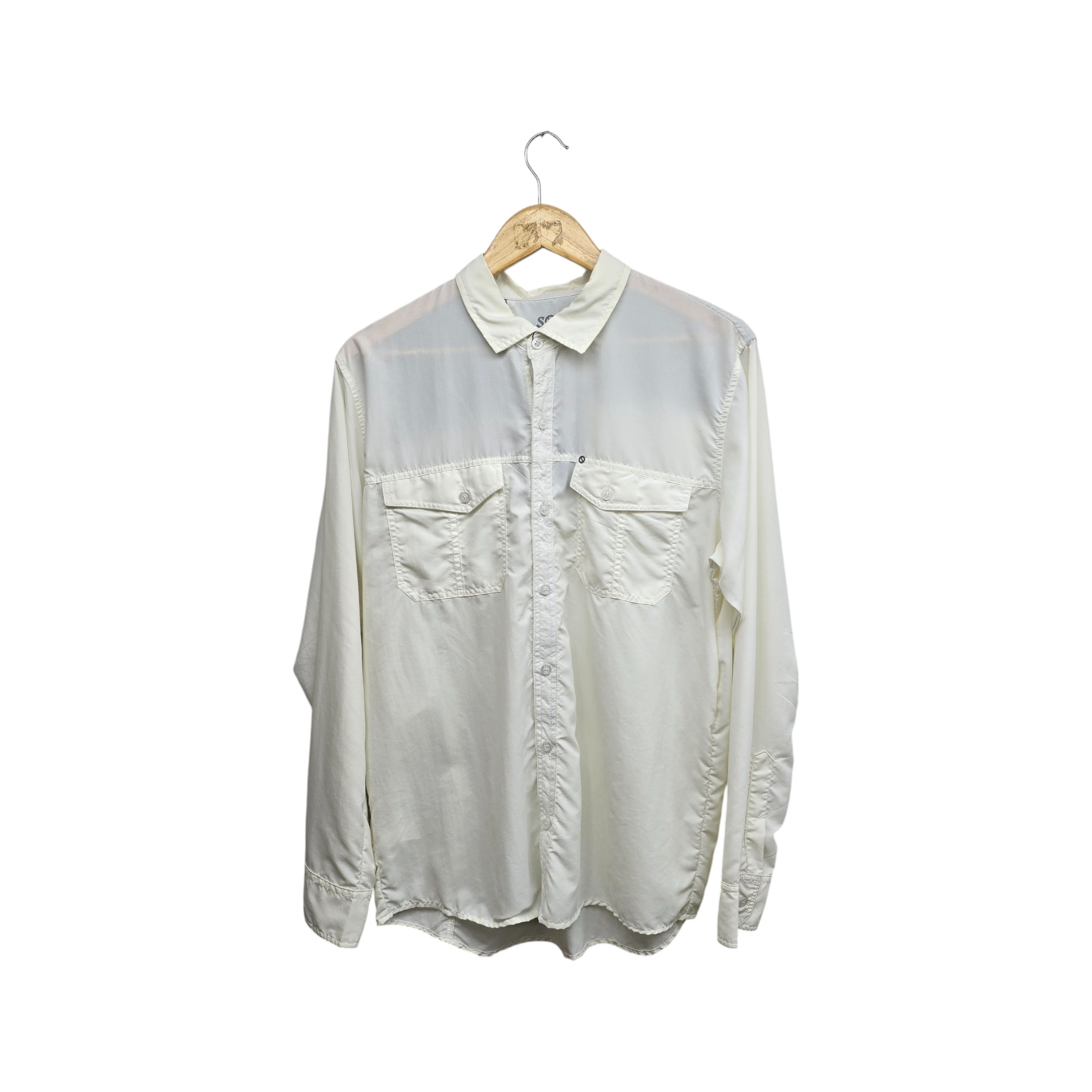 CAMISA MANGA LARGA TALLA M - SF36 - CUELLO FRANCES/IMPERMIABLE - BLANCA/BOLSILLOS CON BOTONES