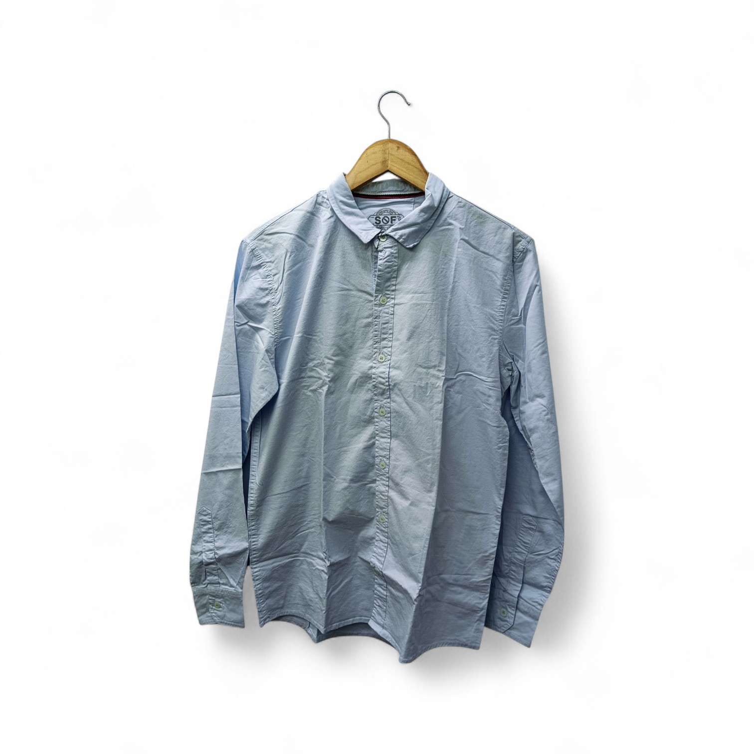 CAMISA MANGA LARGA TALLA M - SF36 - CUELLO FRANCES - CELESTE LLANA
