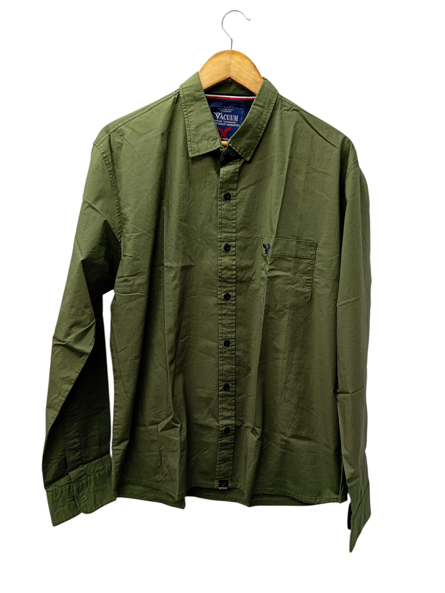 CAMISA MANGA LARGA TALLA M - VACUUM (GNL) - CUELLO FRANCES  - VERDE OLIVO