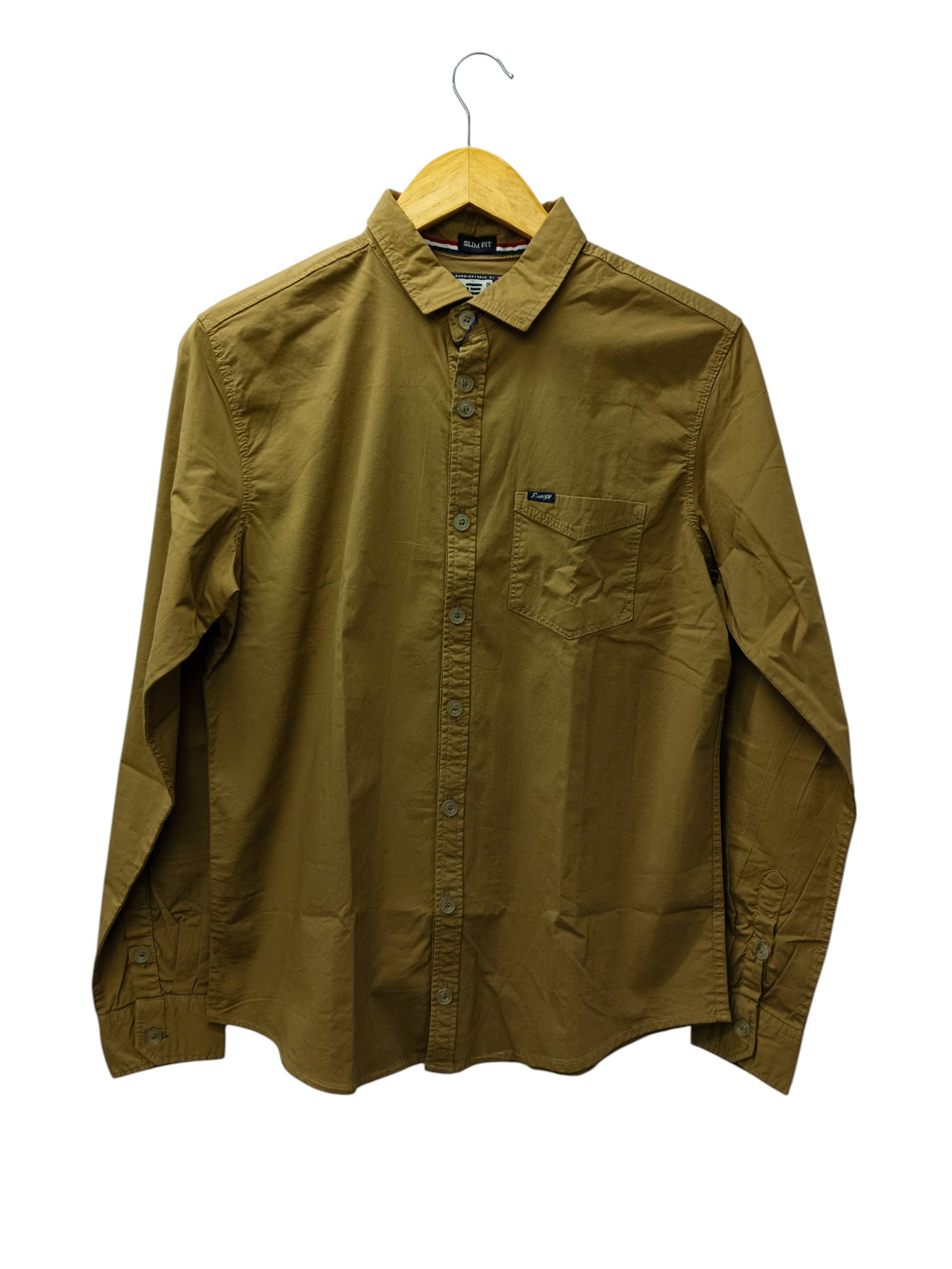 CAMISA MANGA LARGA TALLA S - ENERGY - CUELLLO FRANCES -  CAKI ENTERA/BOLSILLO