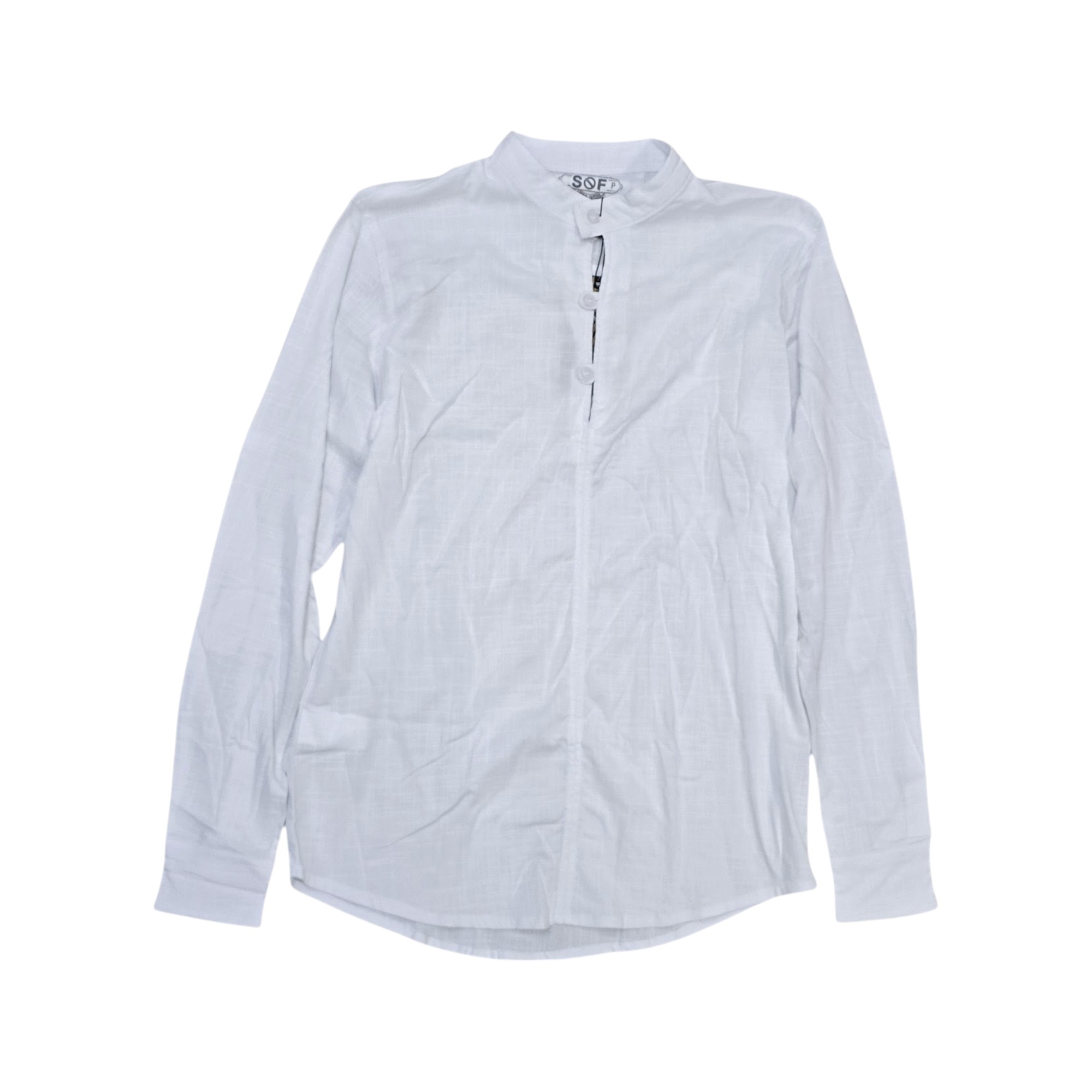 CAMISA MANGA LARGA TALLA S - RF - COD36 - ECUATORIAN - CUELLO CHINO / STRECHBLANCO